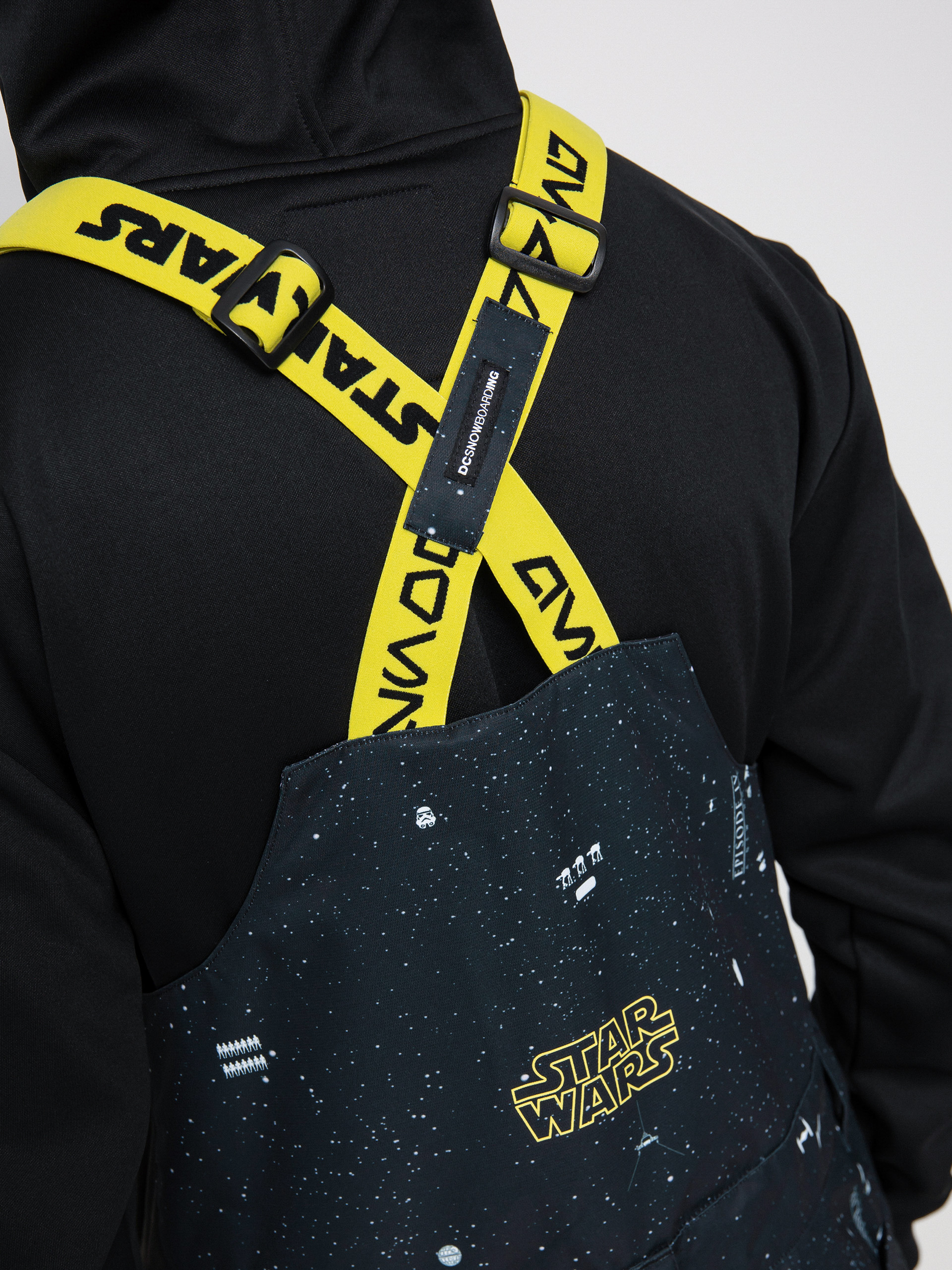 Pánské Snowboardové kalhoty  DC X Star Wars Docile Bib (black/yellow)