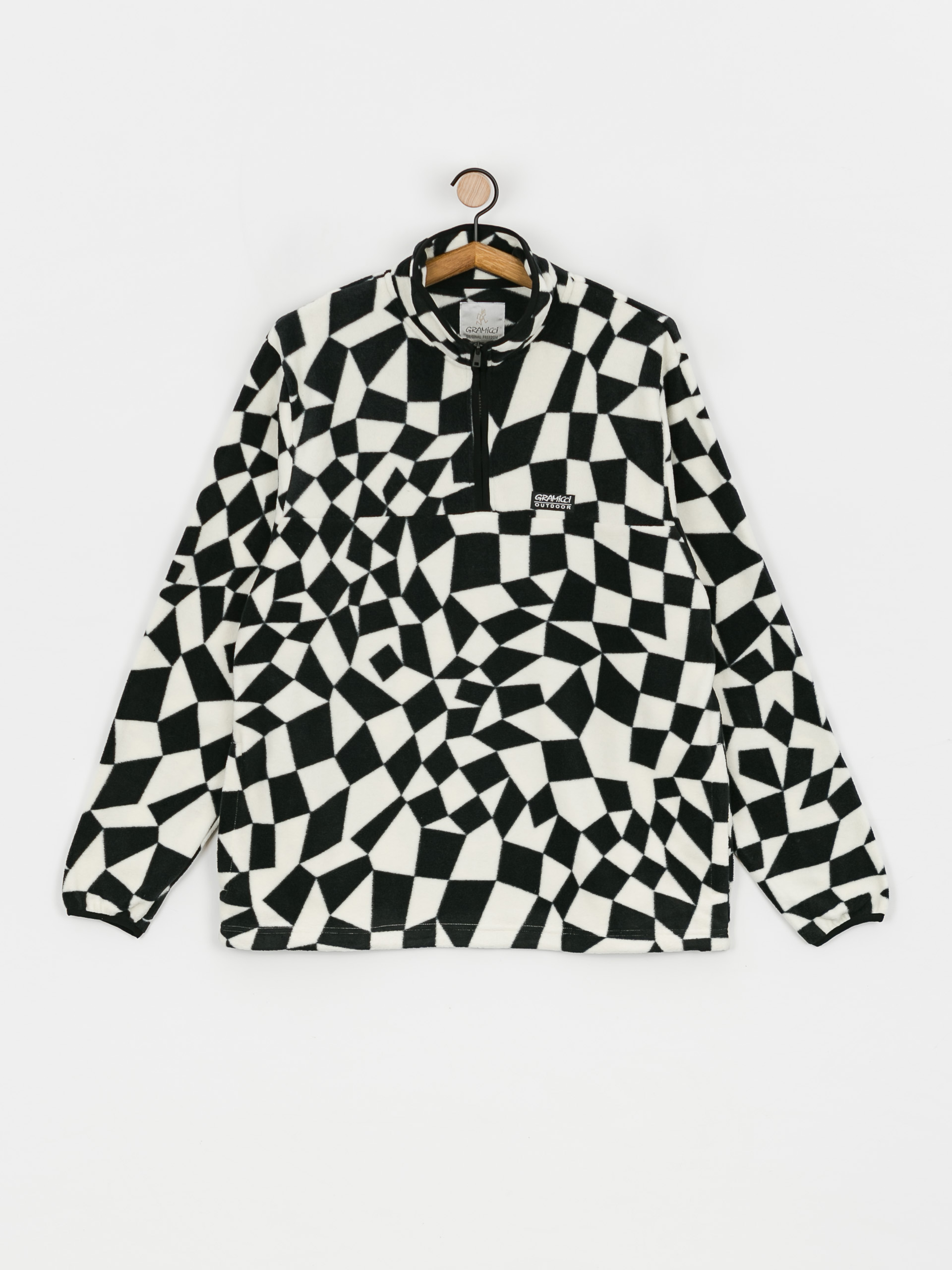 Pánský Fleecová mikina Gramicci Mock Neck (black check)