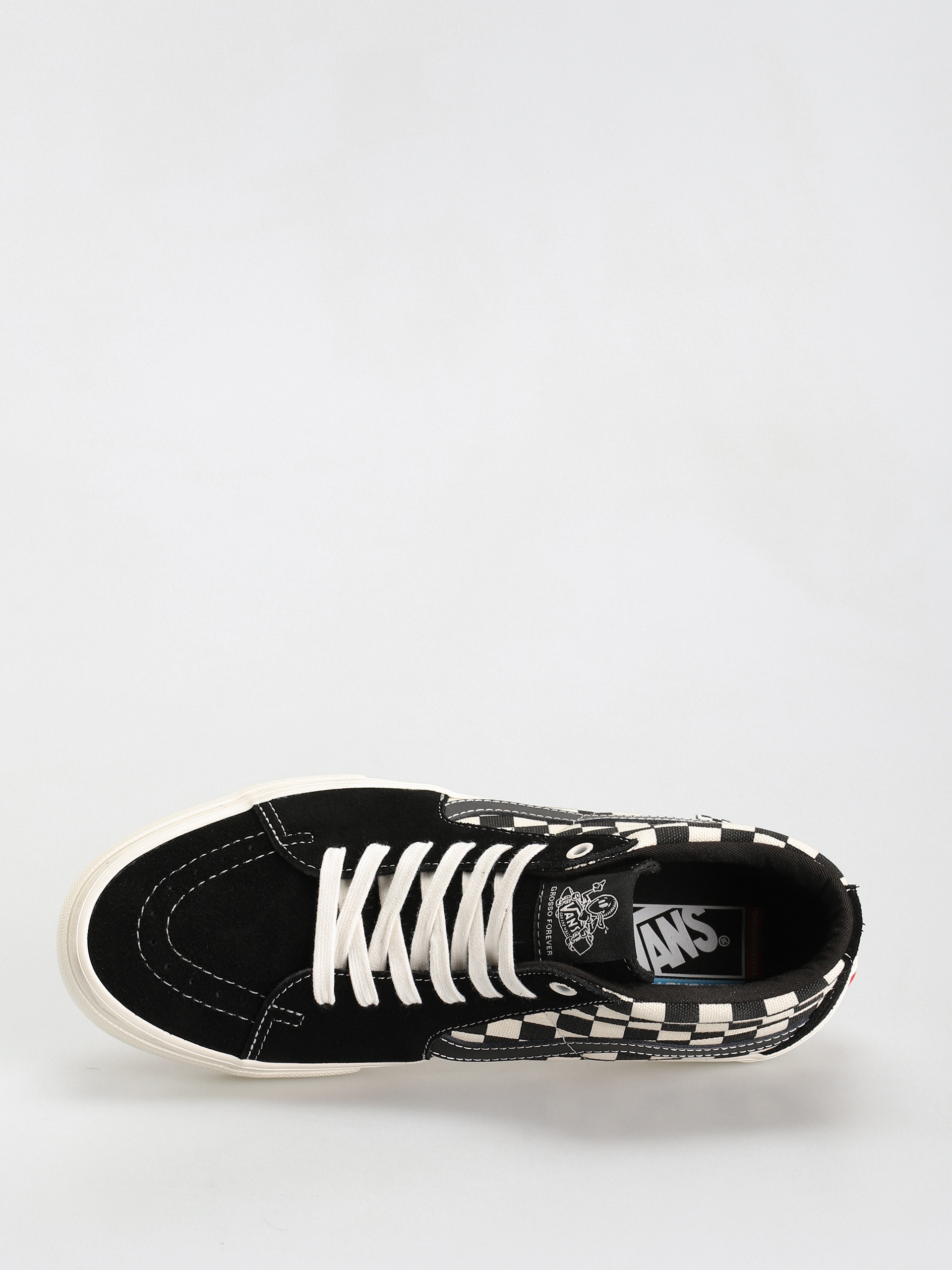 Boty Vans Skate Grosso Mid (checkerboard black/marshmallow)