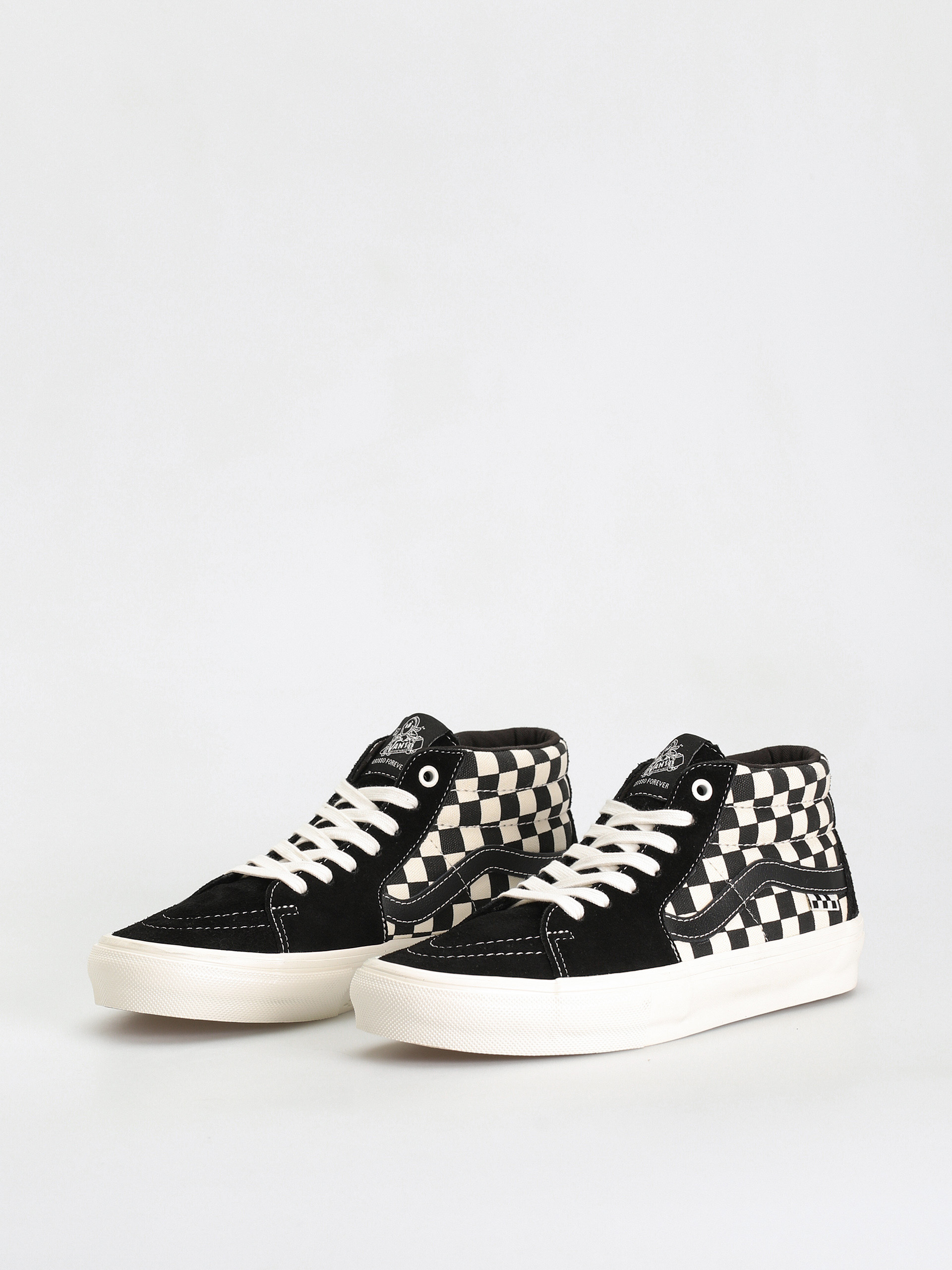 Boty Vans Skate Grosso Mid (checkerboard black/marshmallow)