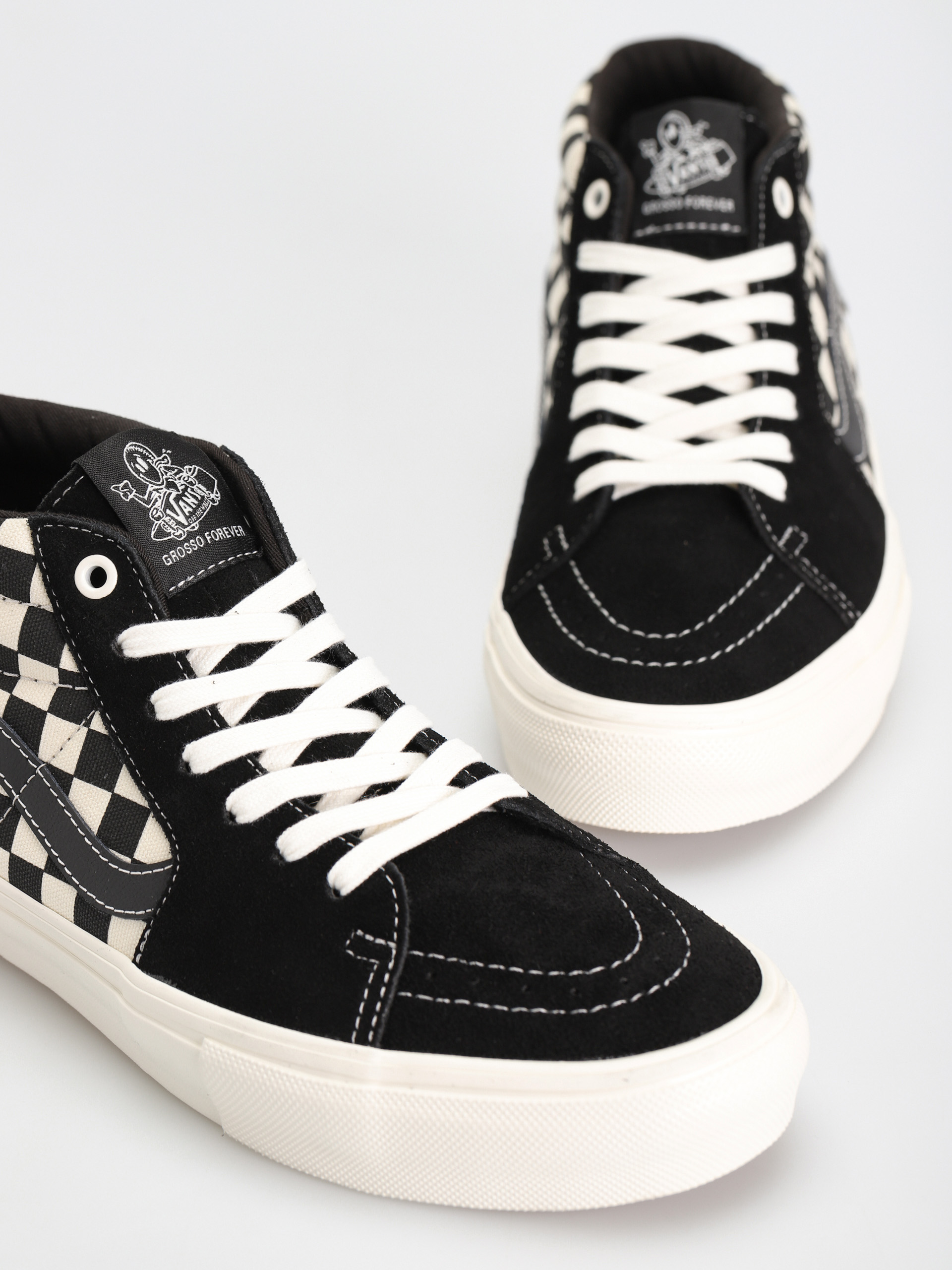 Boty Vans Skate Grosso Mid (checkerboard black/marshmallow)