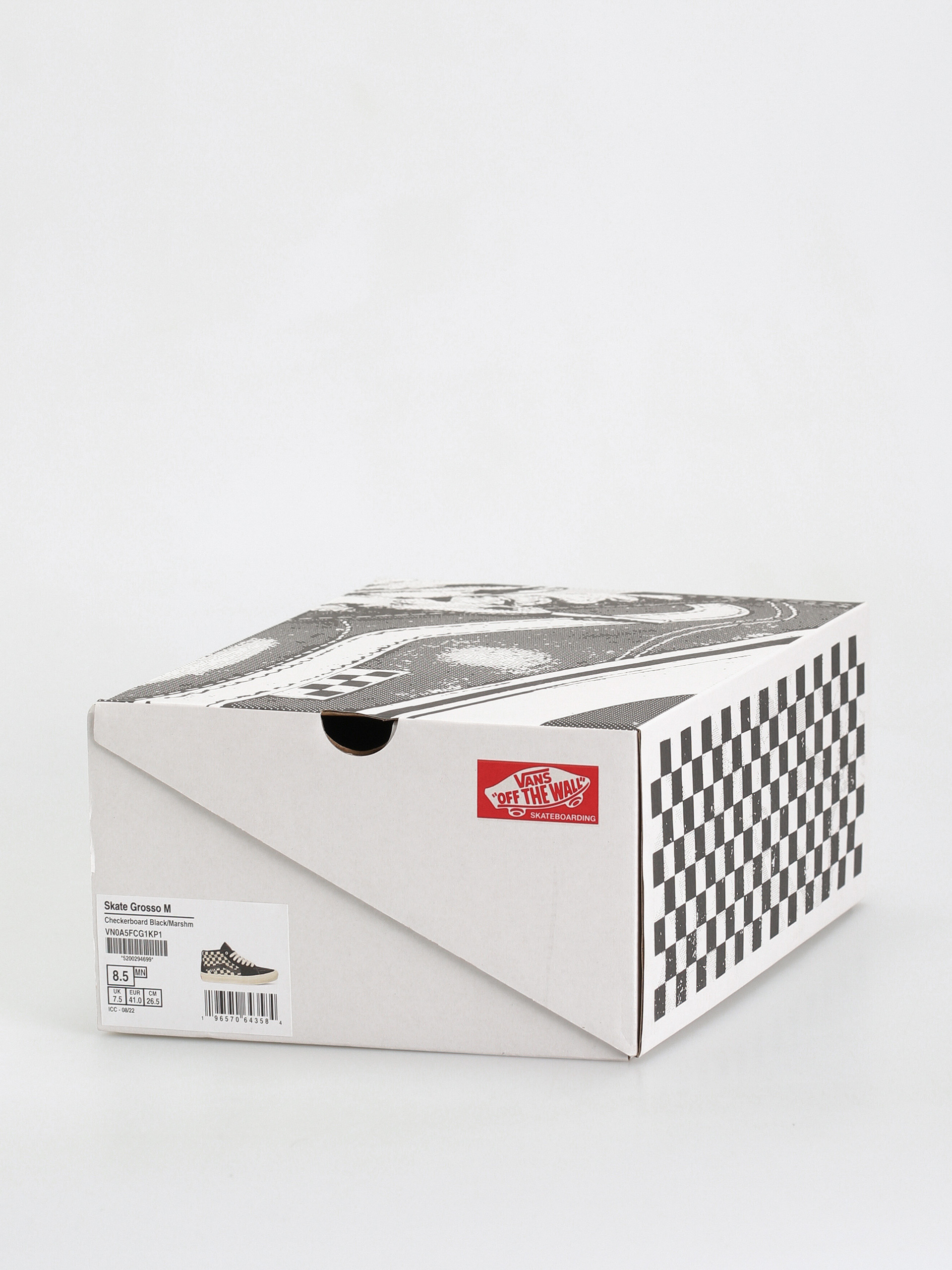 Boty Vans Skate Grosso Mid (checkerboard black/marshmallow)