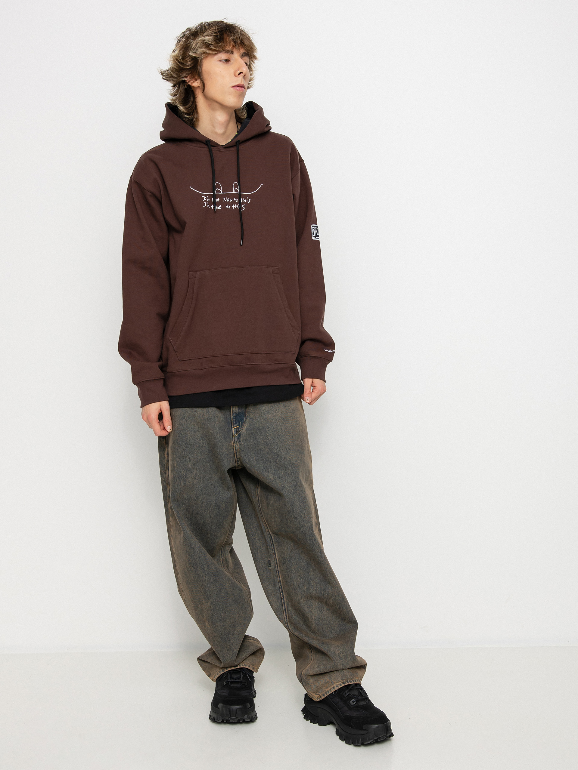 Mikina s kapucí Volcom D.I. HD (brown)