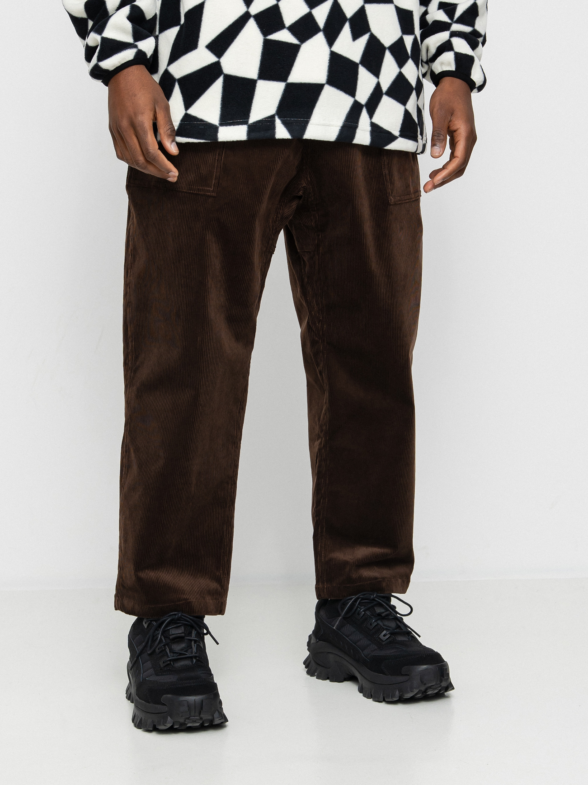 Kalhoty Gramicci Corduroy Loose Tapered (dark brown)