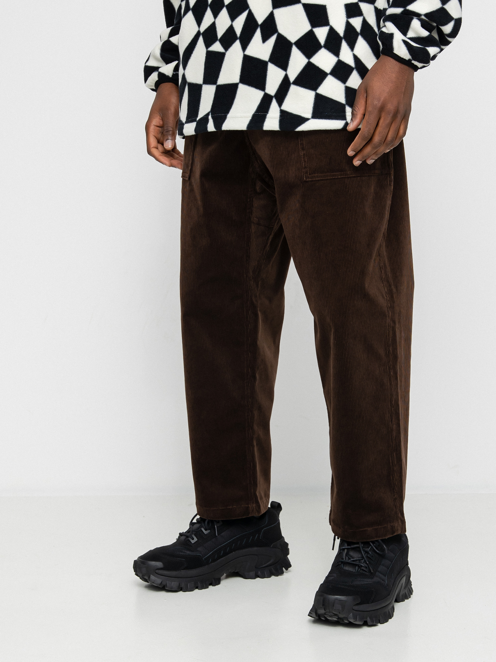 Kalhoty Gramicci Corduroy Loose Tapered (dark brown)