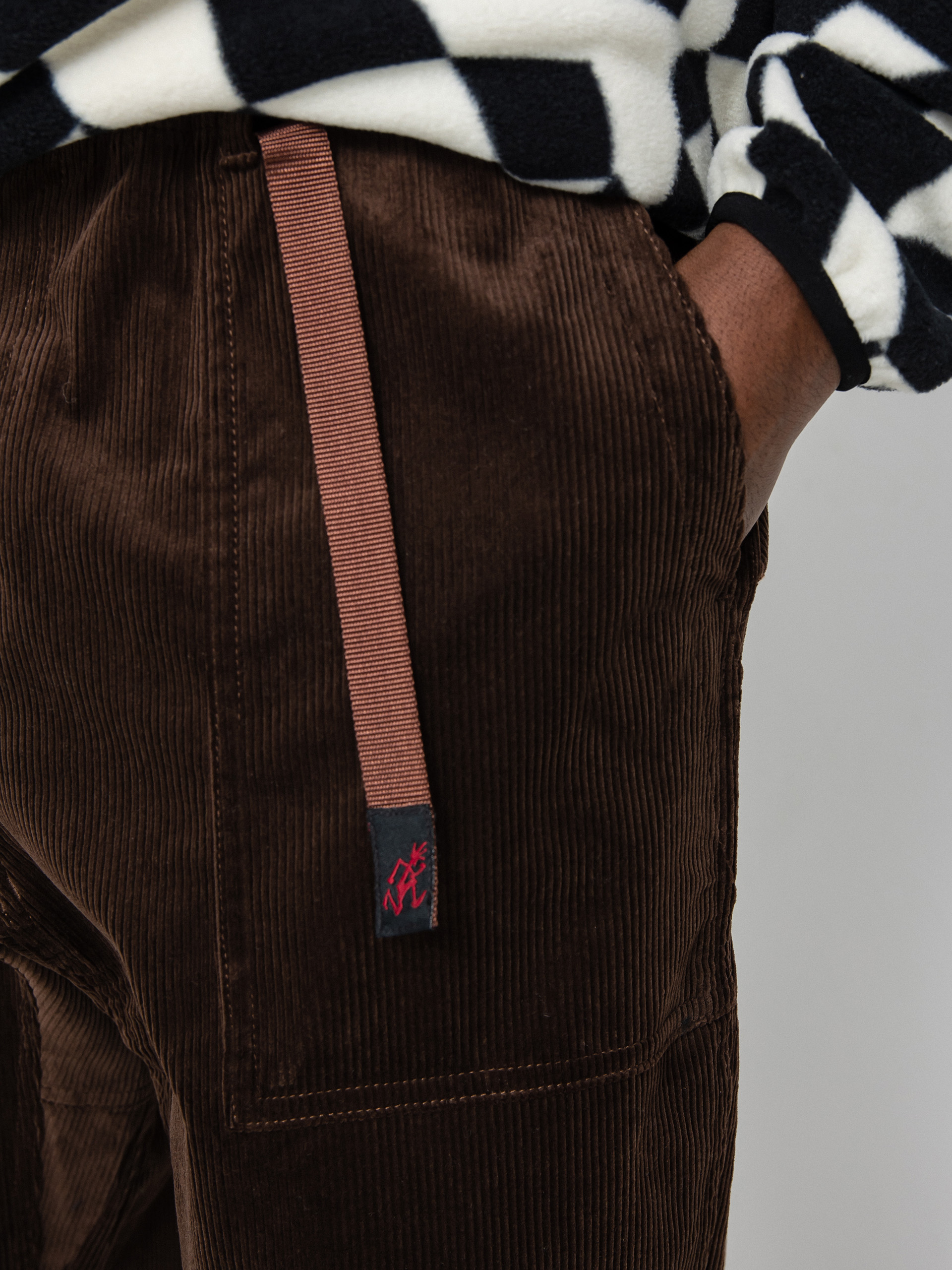 Kalhoty Gramicci Corduroy Loose Tapered (dark brown)