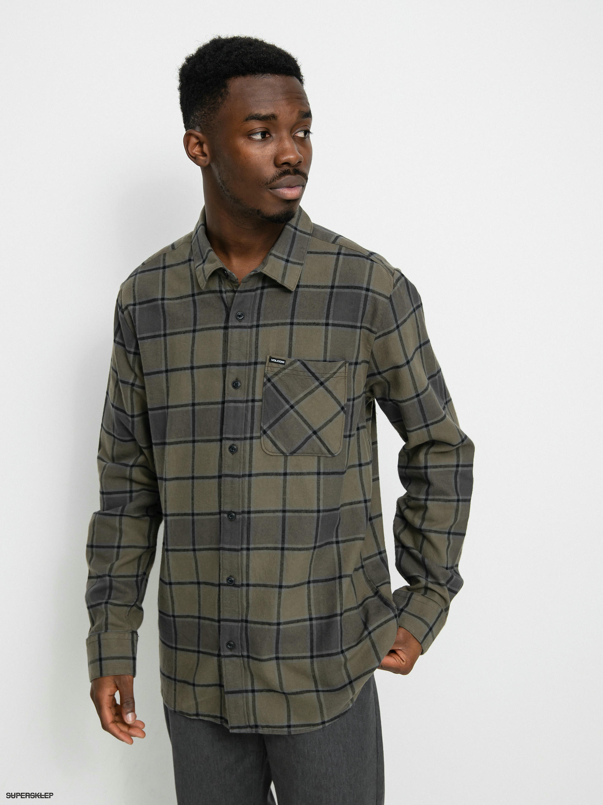 Košile Volcom Caden Plaid Ls (military)