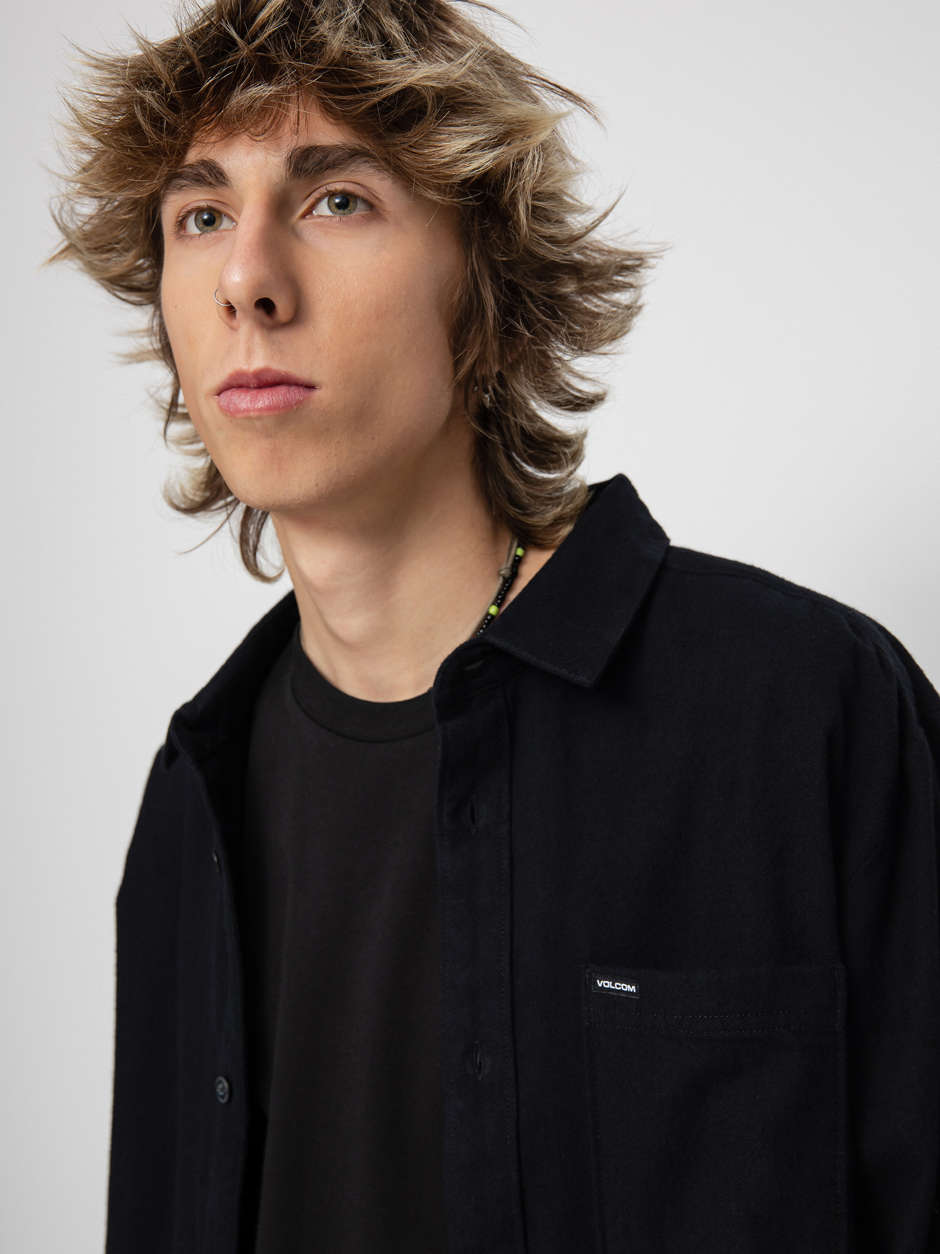 Košile Volcom Caden Solid Ls (black)