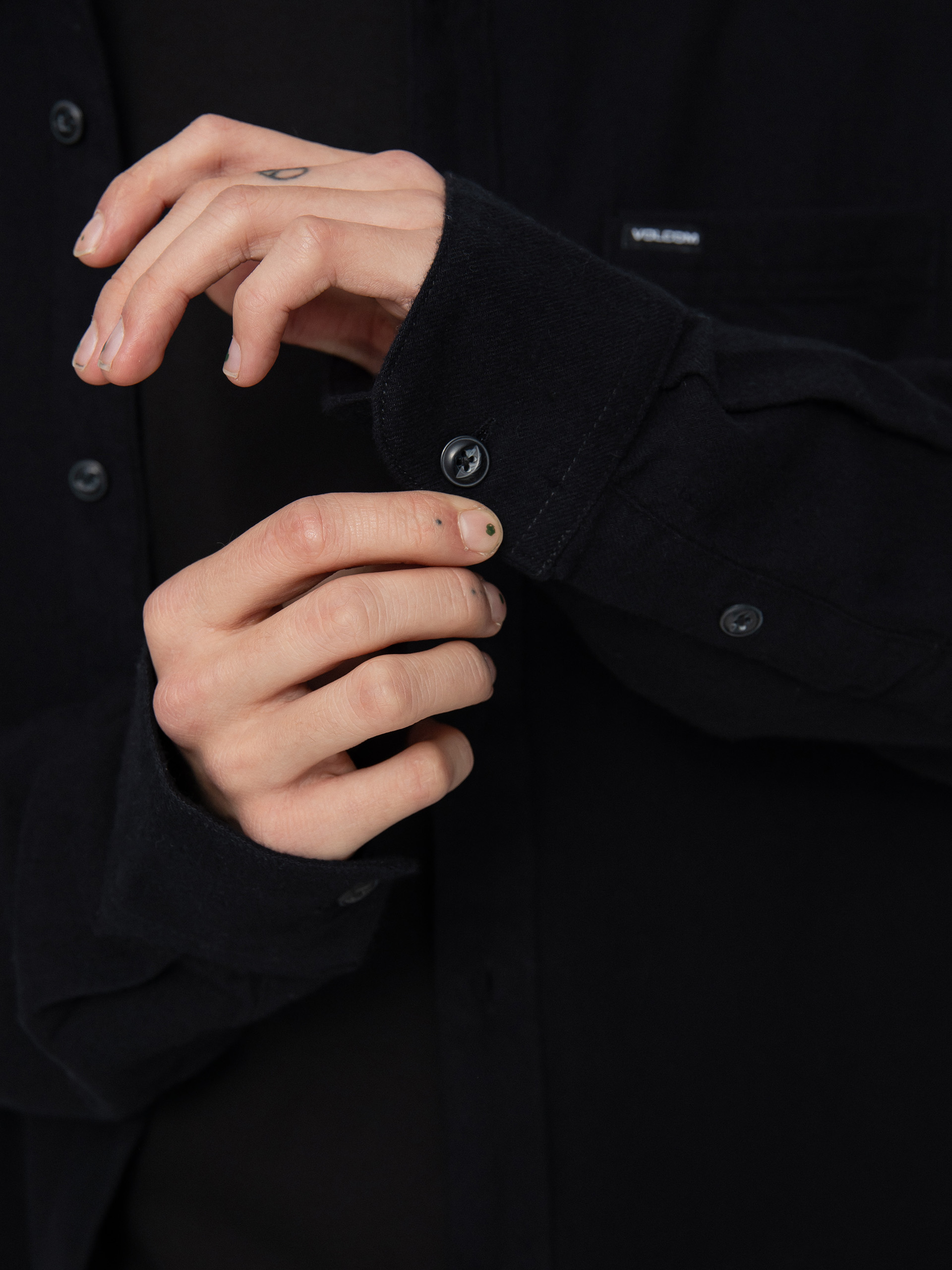 Košile Volcom Caden Solid Ls (black)