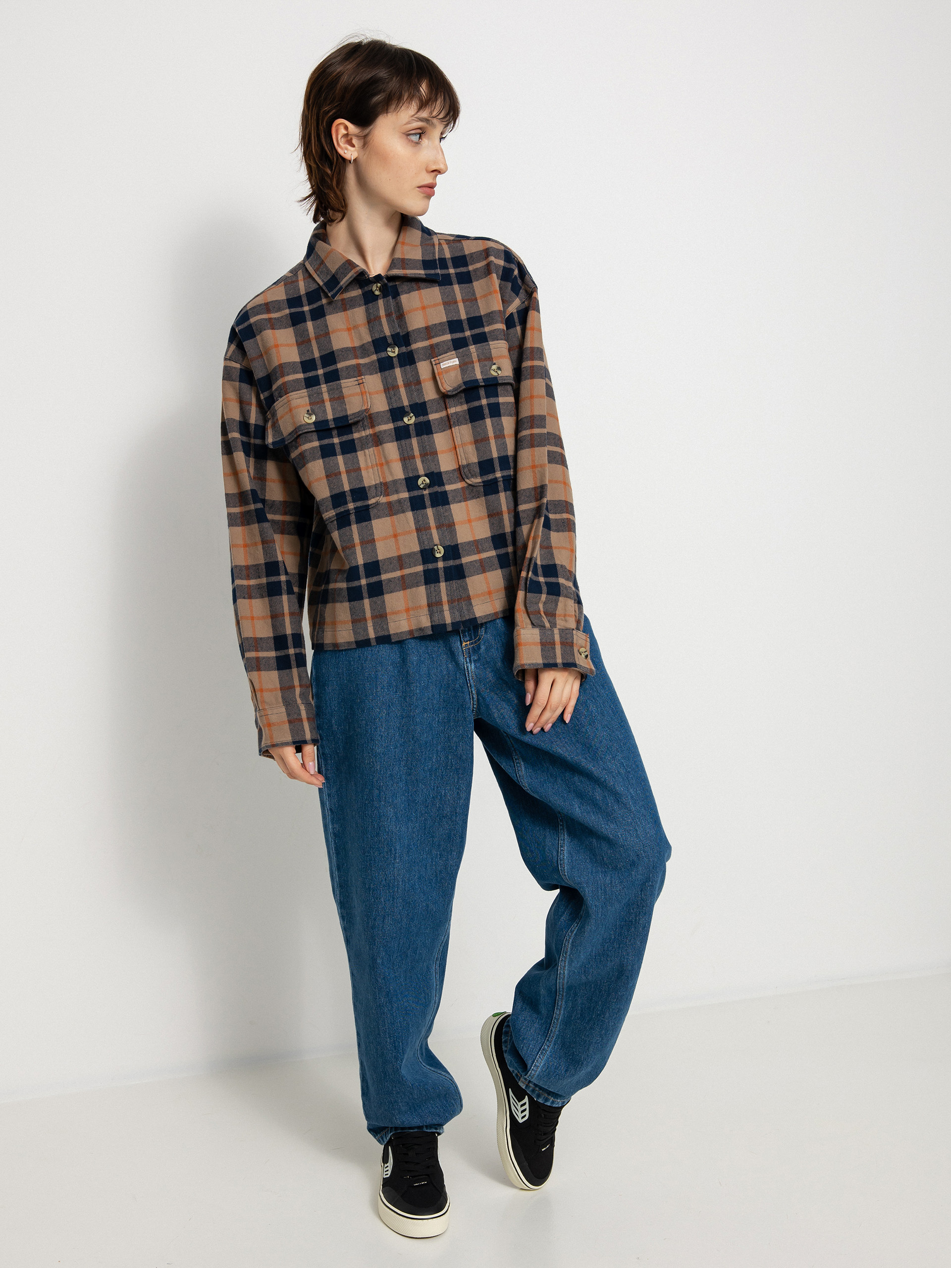 Košile Brixton Bowery Flannel Ls Wmn (pine bark)