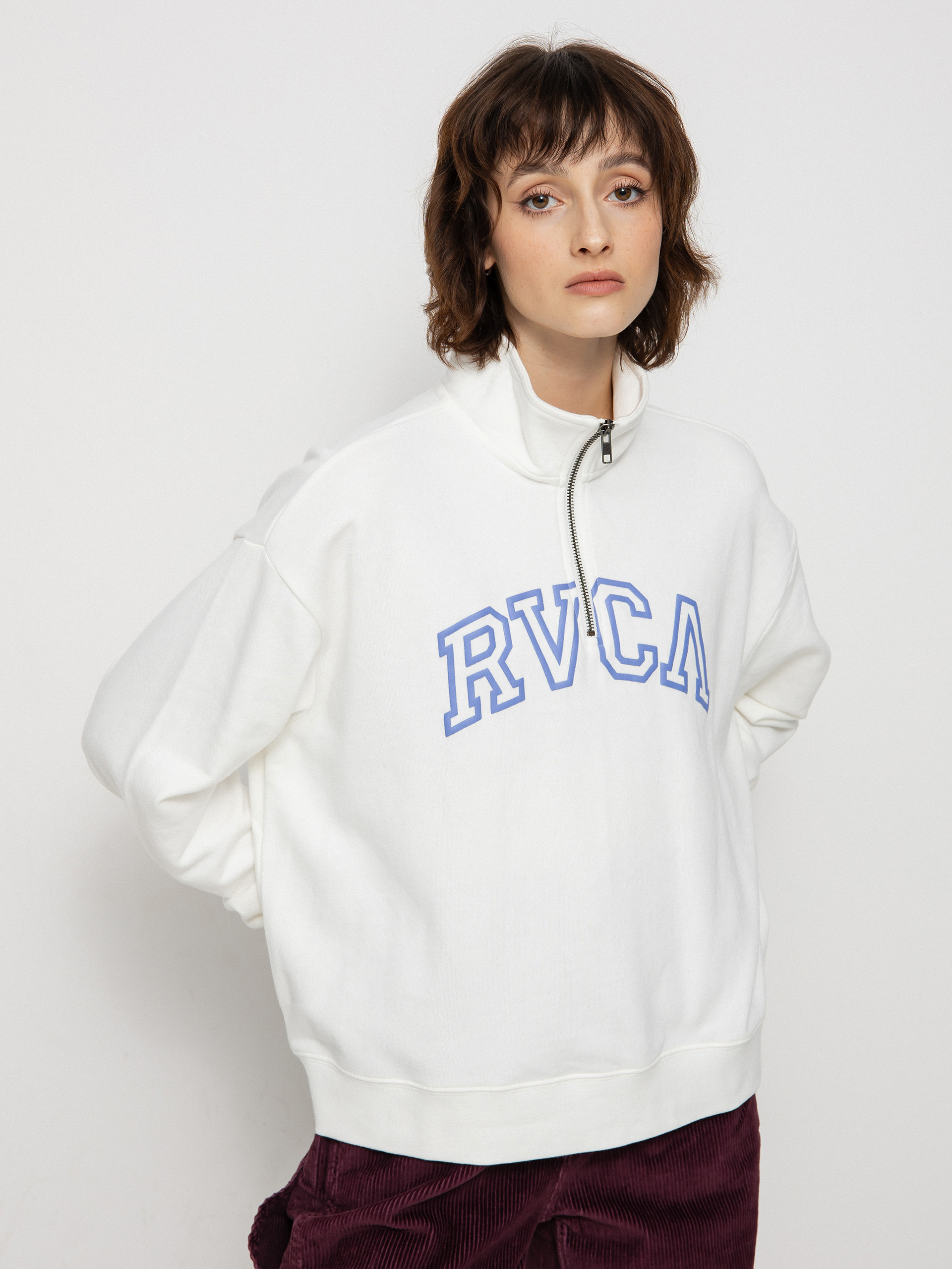 Mikina s kapucí RVCA Arched HD Wmn (vintage white)
