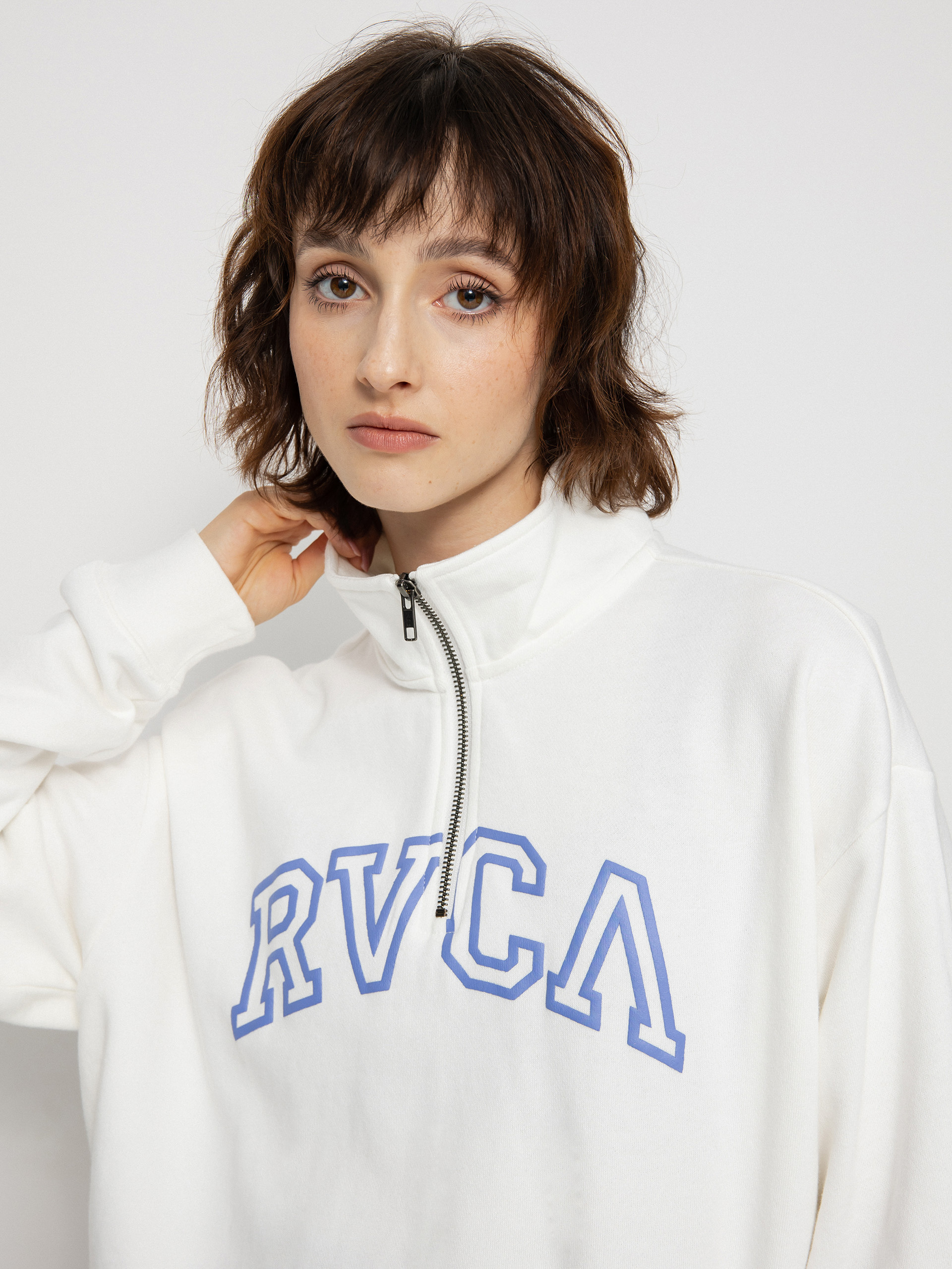 Mikina s kapucí RVCA Arched HD Wmn (vintage white)