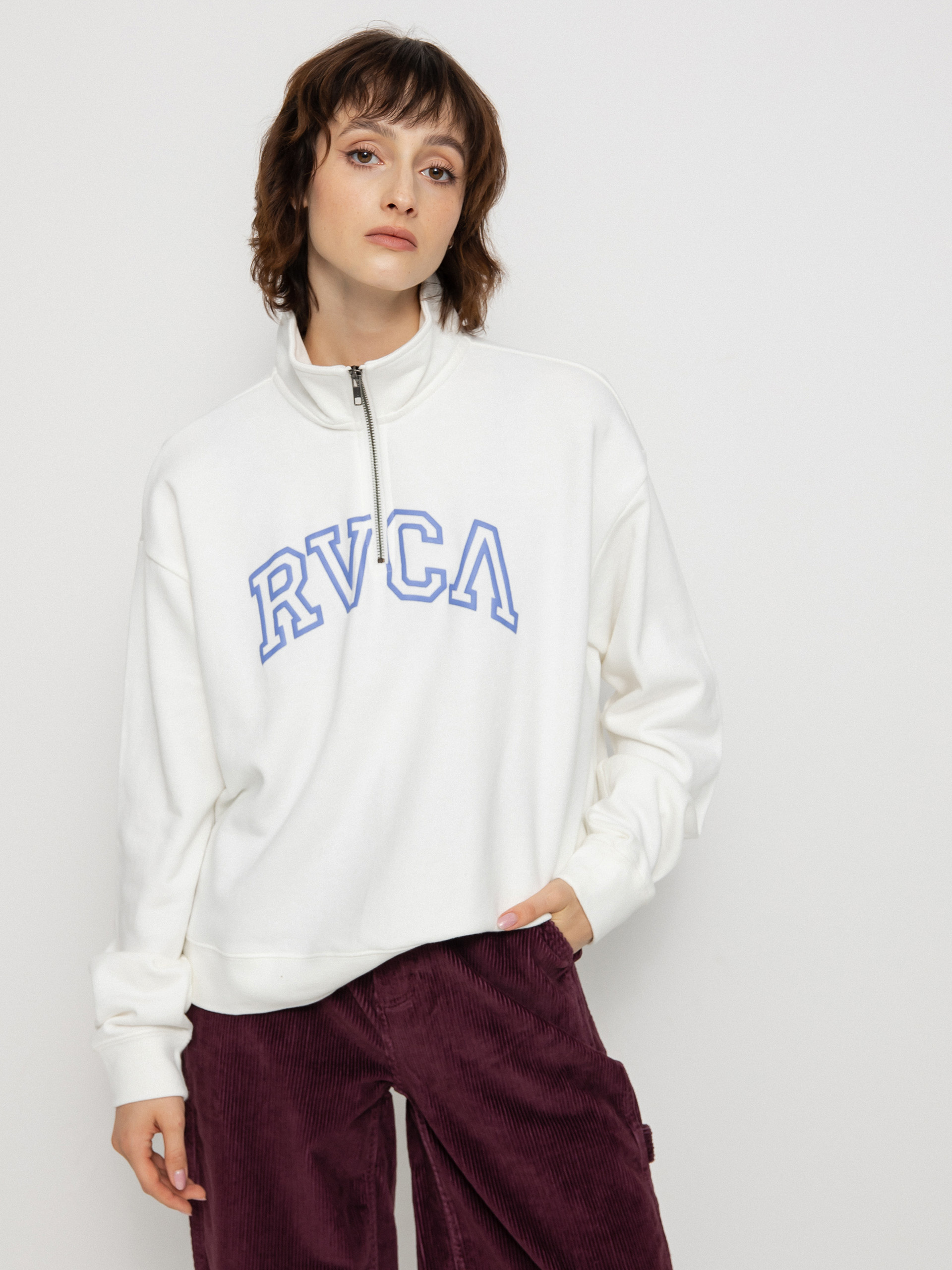 Mikina s kapucí RVCA Arched HD Wmn (vintage white)