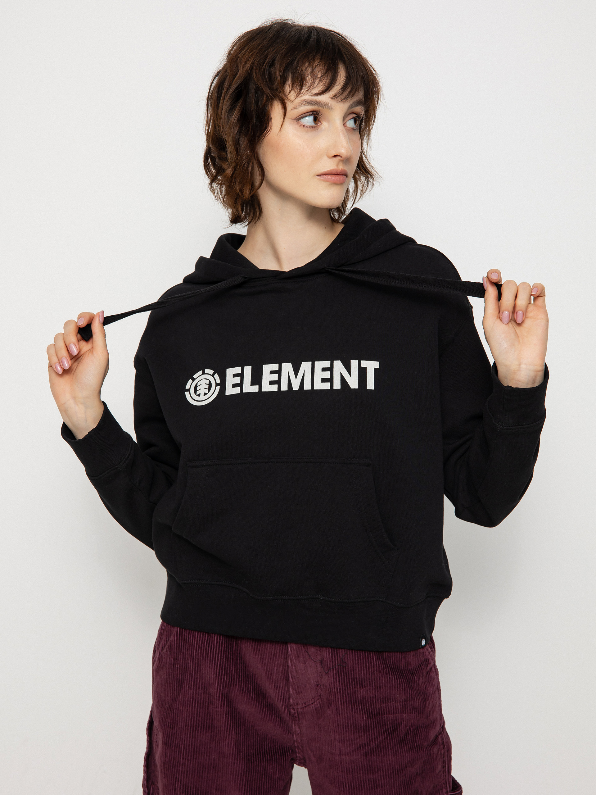Mikina s kapucí Element Logo HD Wmn (flint black)