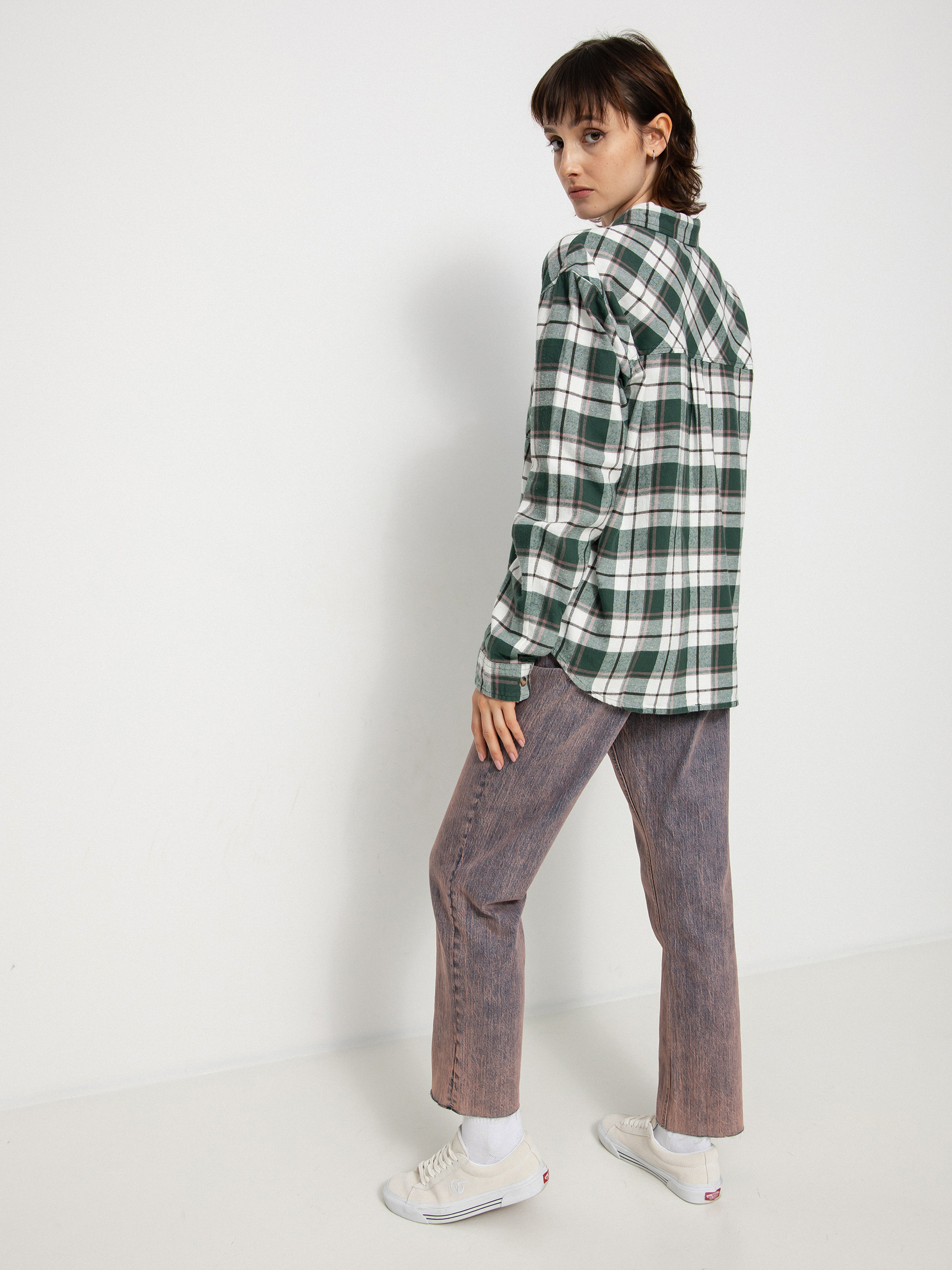 Košile Volcom Plaid To Meet U Ls Wmn (dark pine)