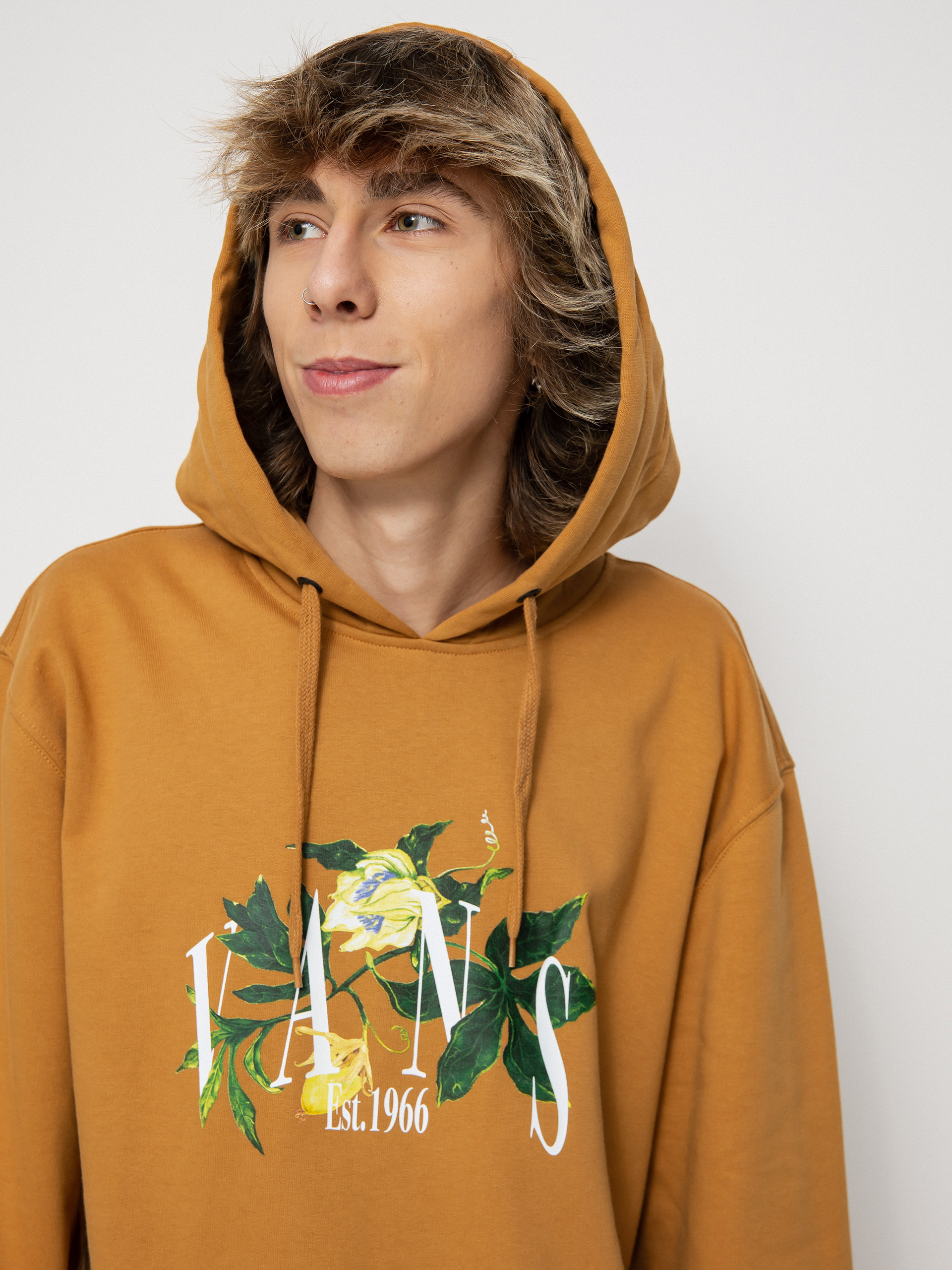 Mikina s kapucí Vans Greener Grounds HD (bone brown)