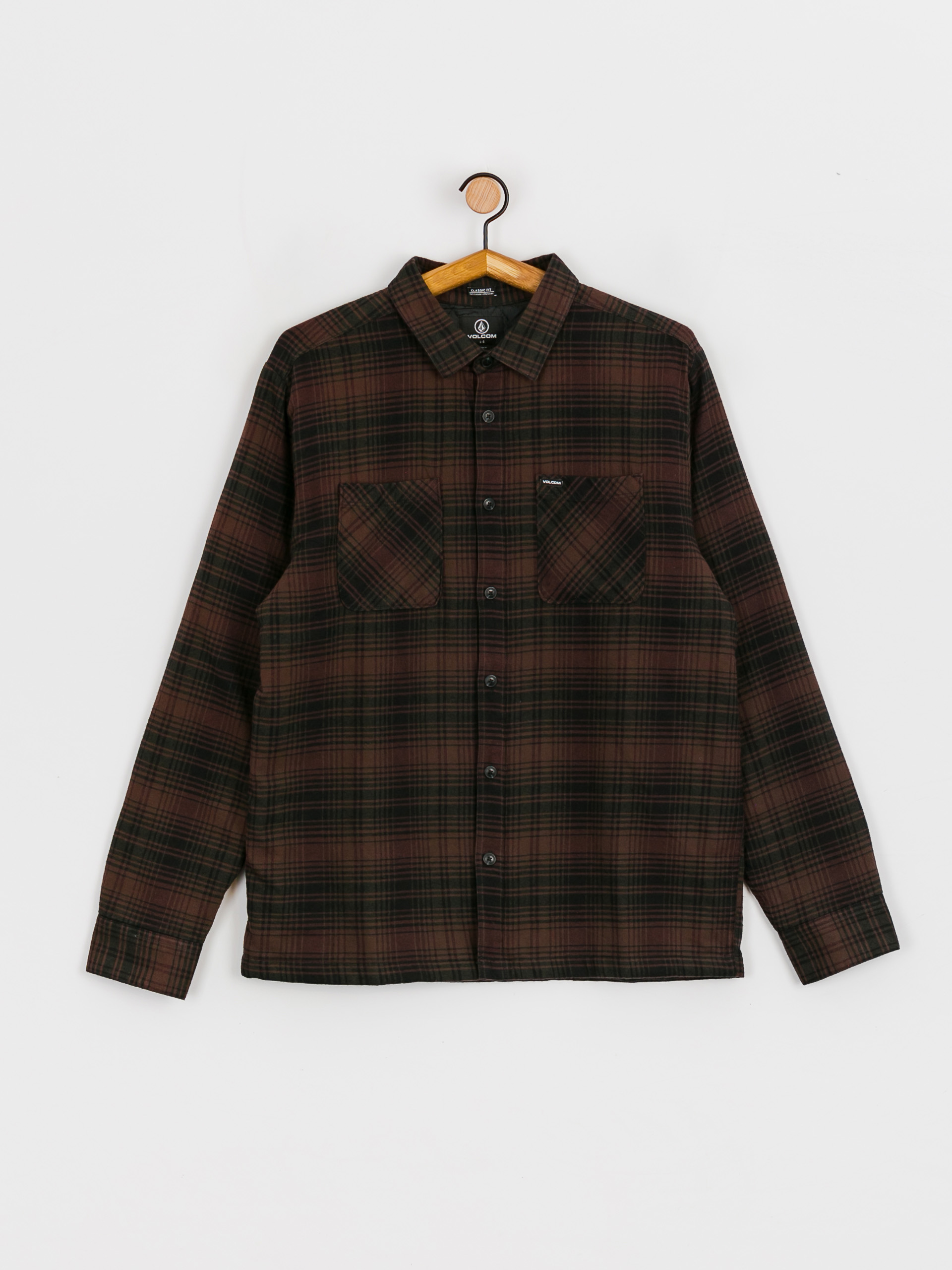 Košile Volcom Overstoned Flannel Ls (mahogany)