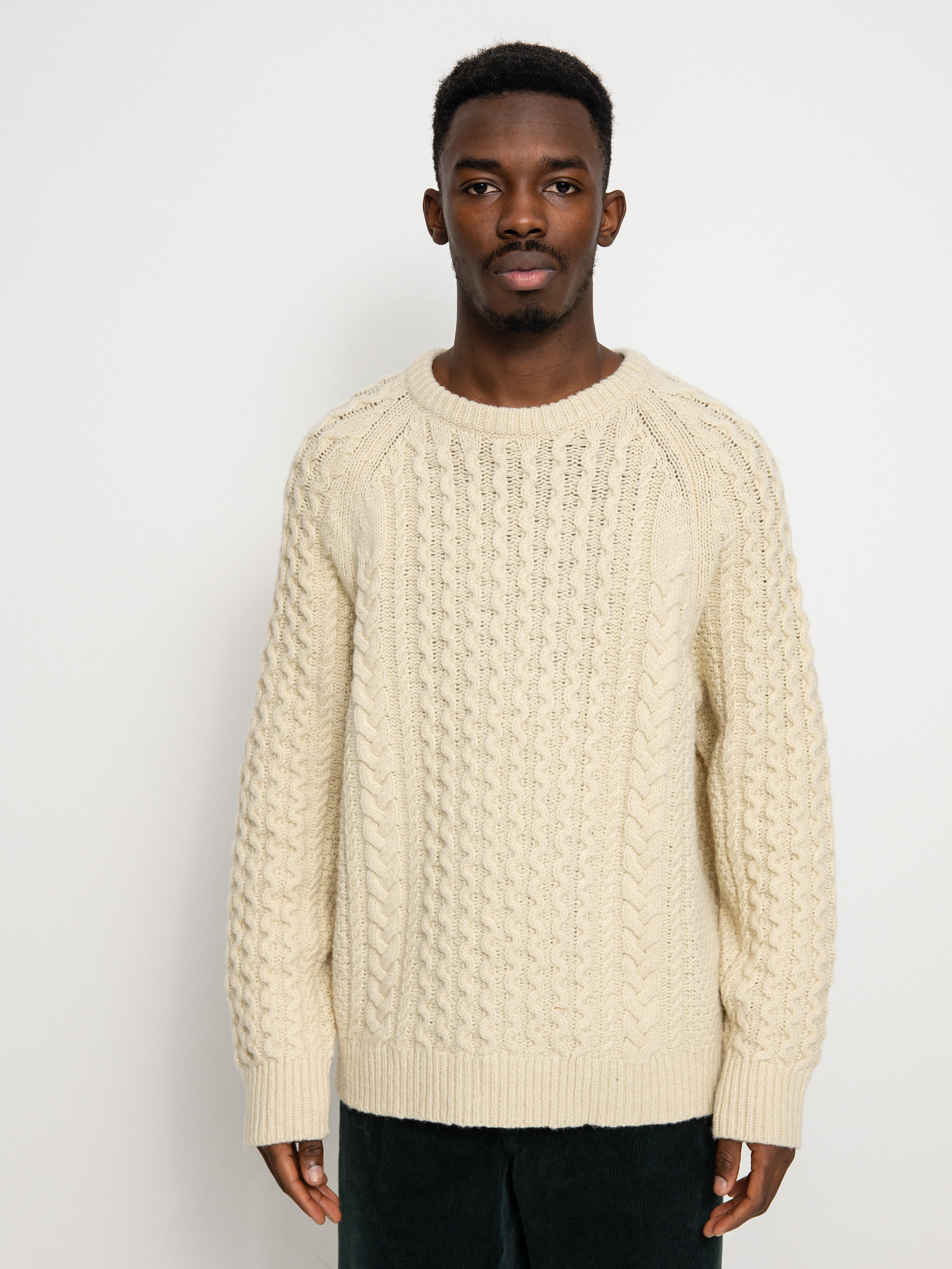 Svetr Patagonia Recycled Wool Cable Knit (natural)