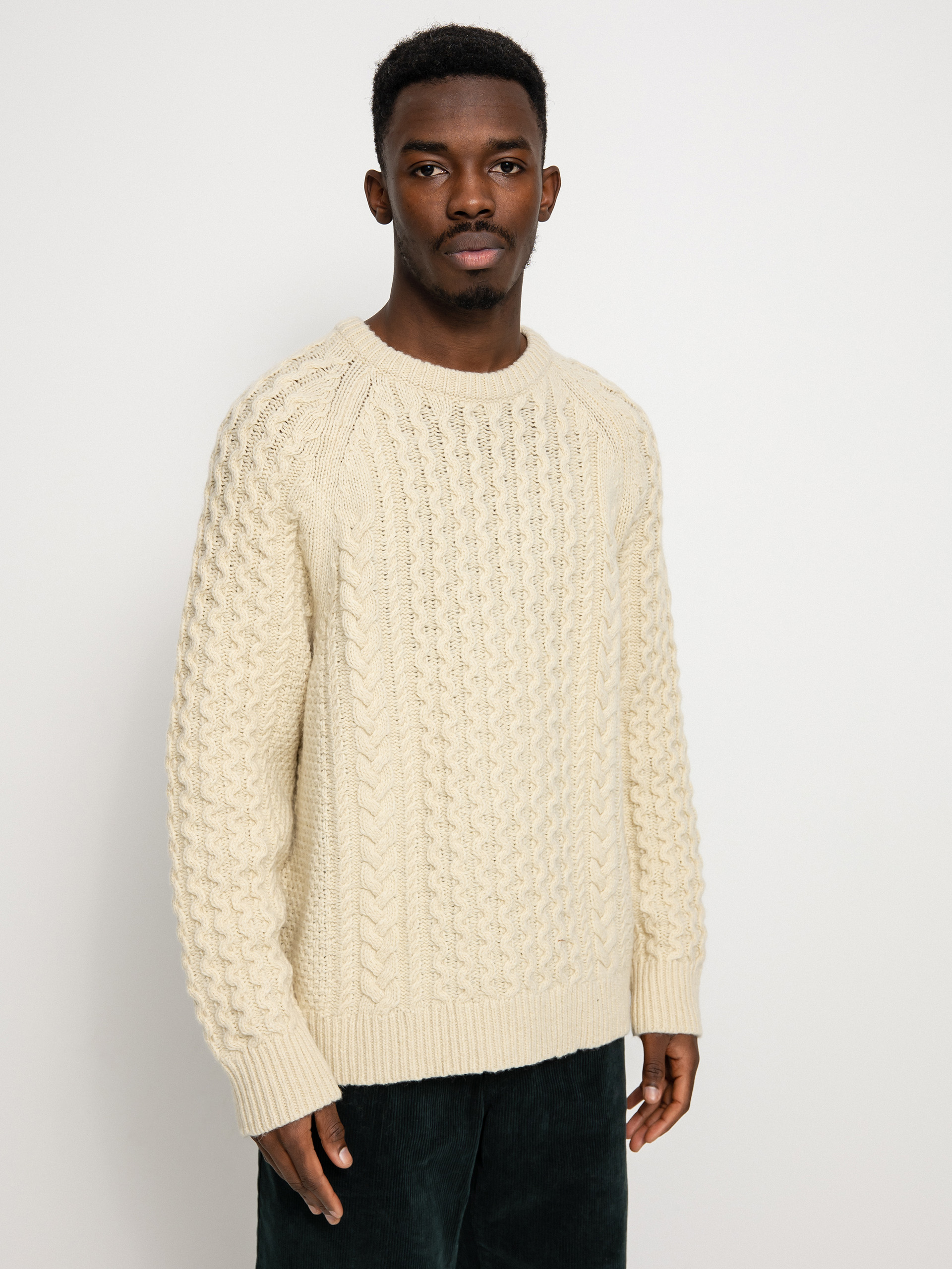 Svetr Patagonia Recycled Wool Cable Knit (natural)