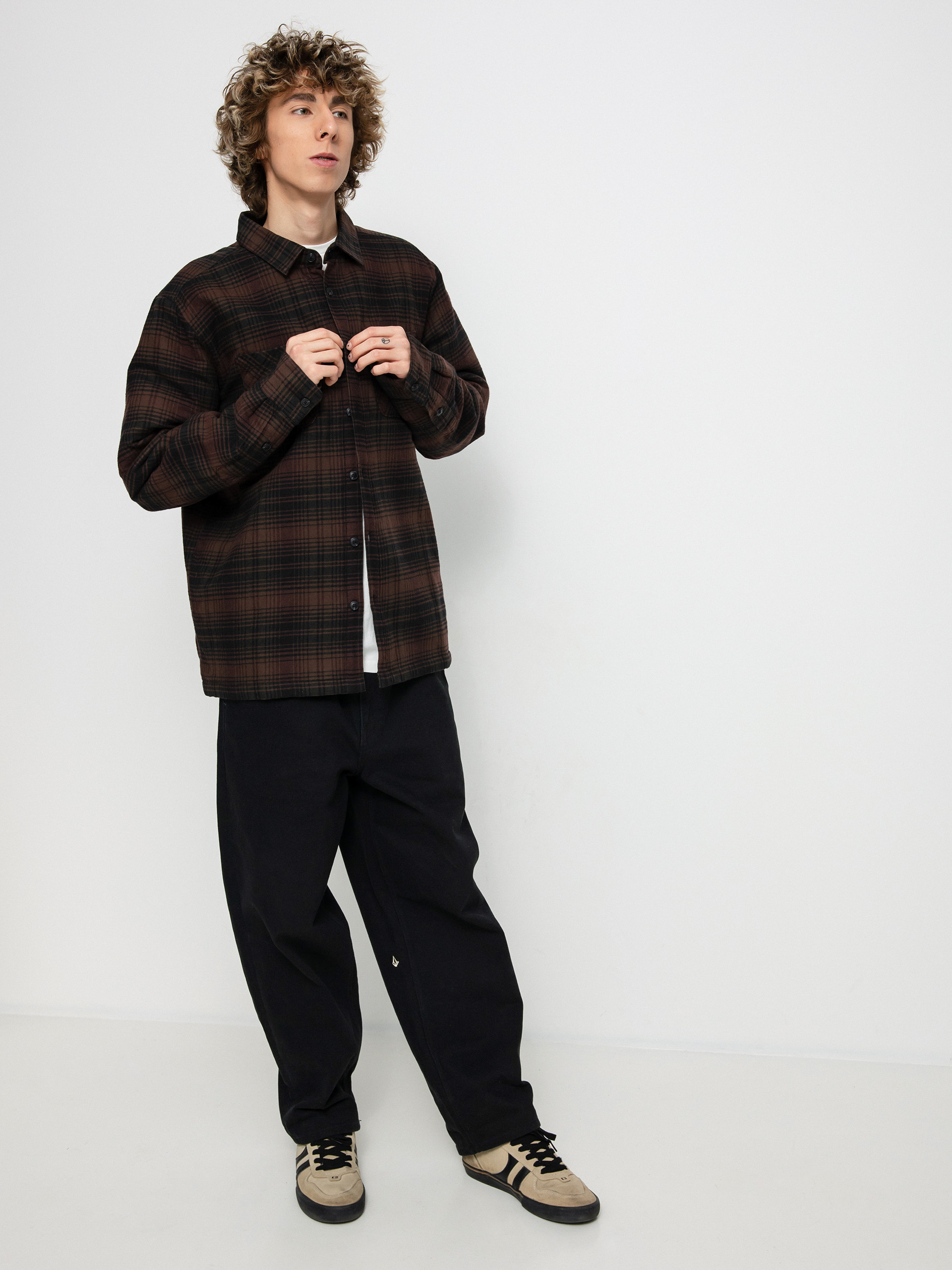 Košile Volcom Overstoned Flannel Ls (mahogany)