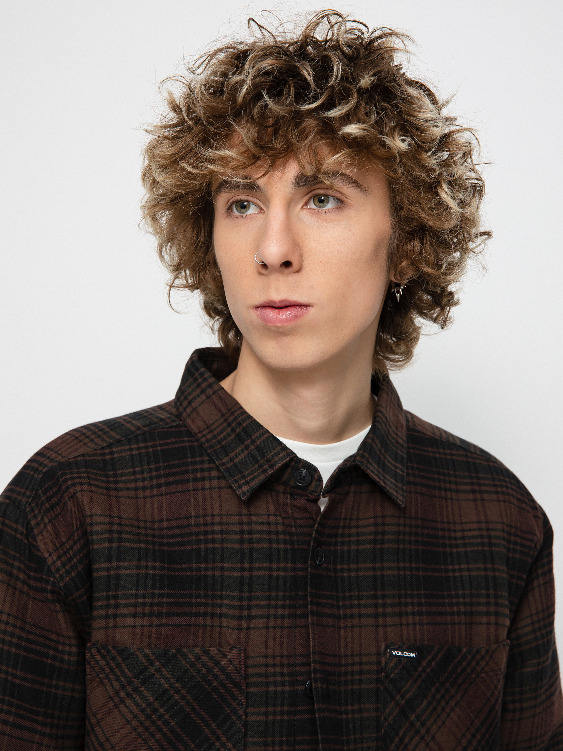 Košile Volcom Overstoned Flannel Ls (mahogany)