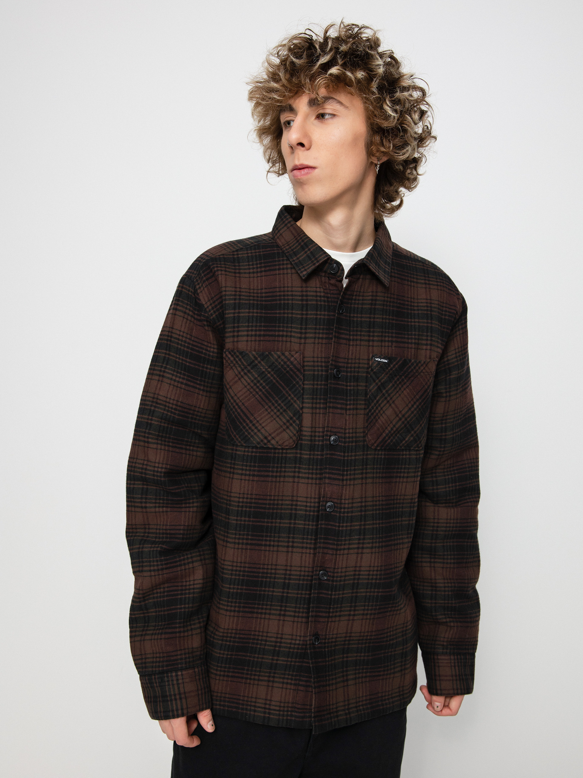 Košile Volcom Overstoned Flannel Ls (mahogany)