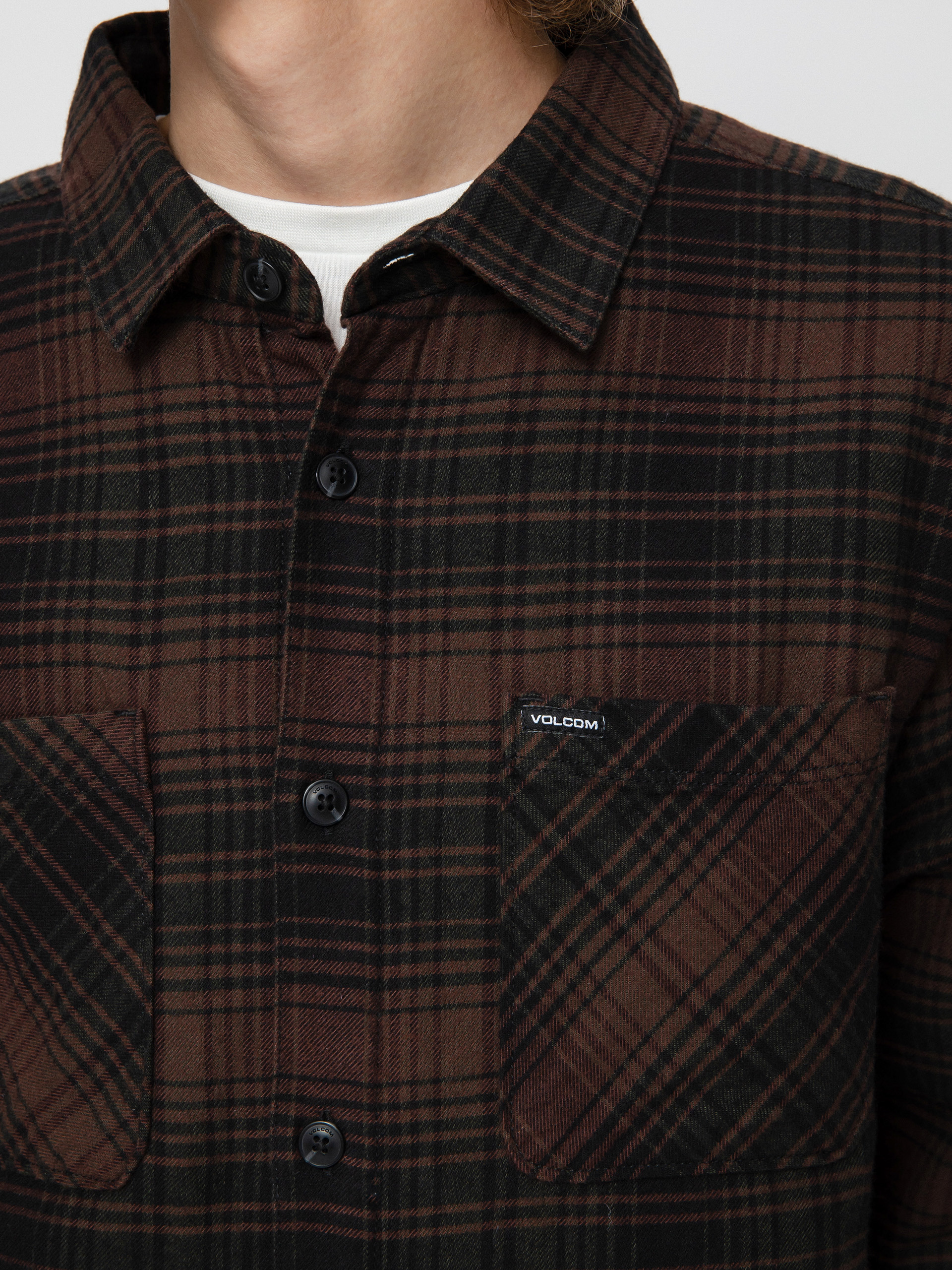Košile Volcom Overstoned Flannel Ls (mahogany)