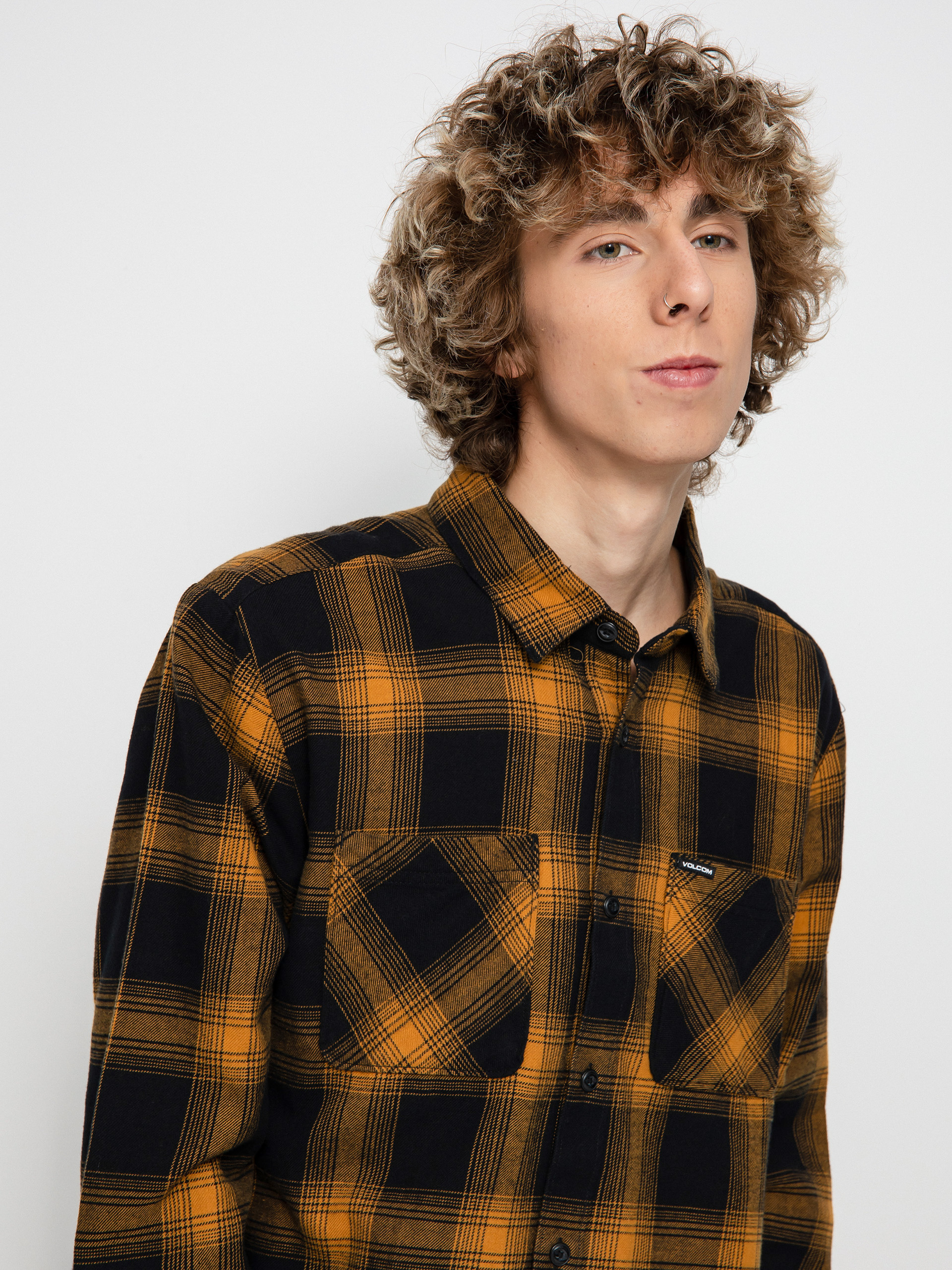 Košile Volcom Netastone Flannel Ls (rinsed black)