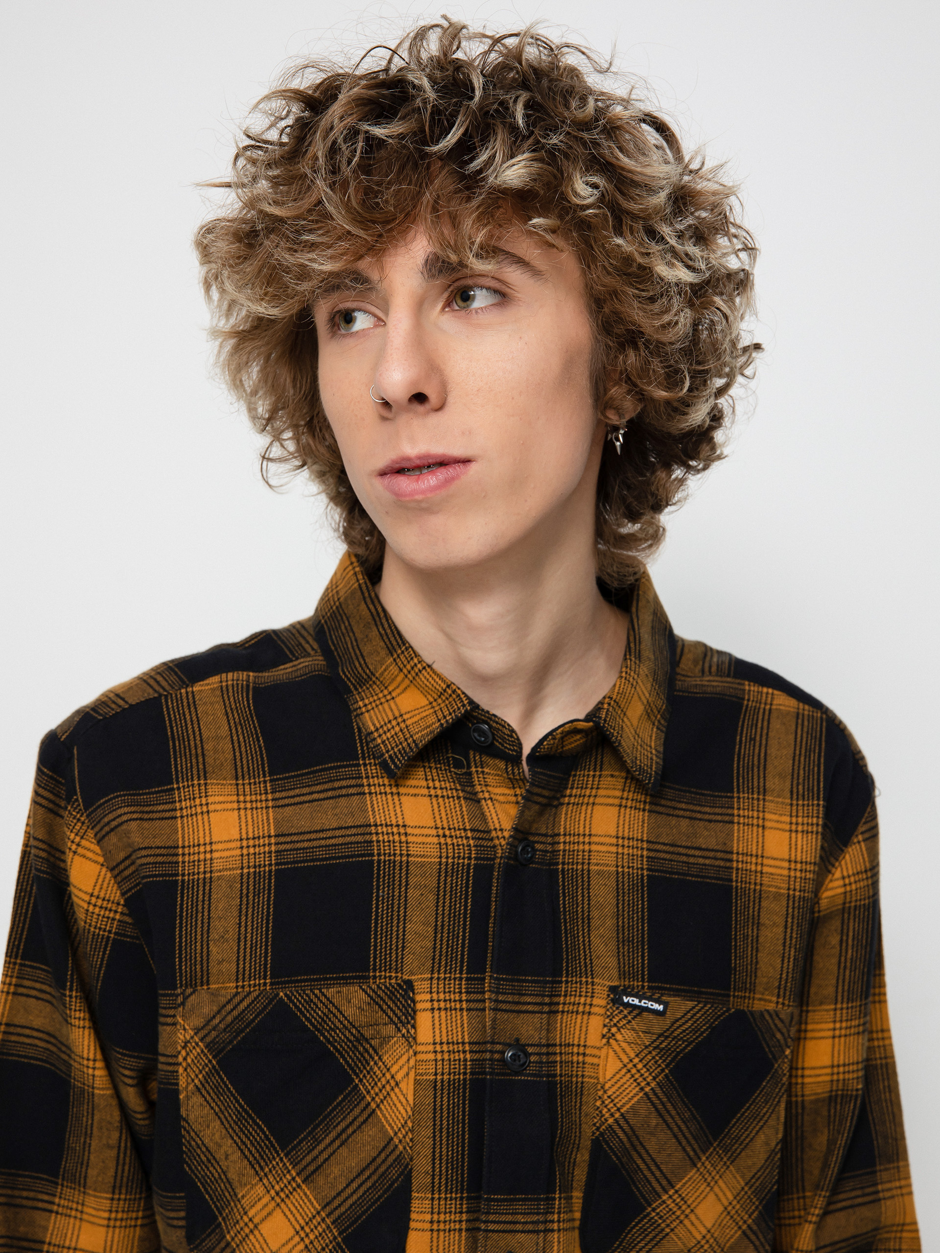 Košile Volcom Netastone Flannel Ls (rinsed black)