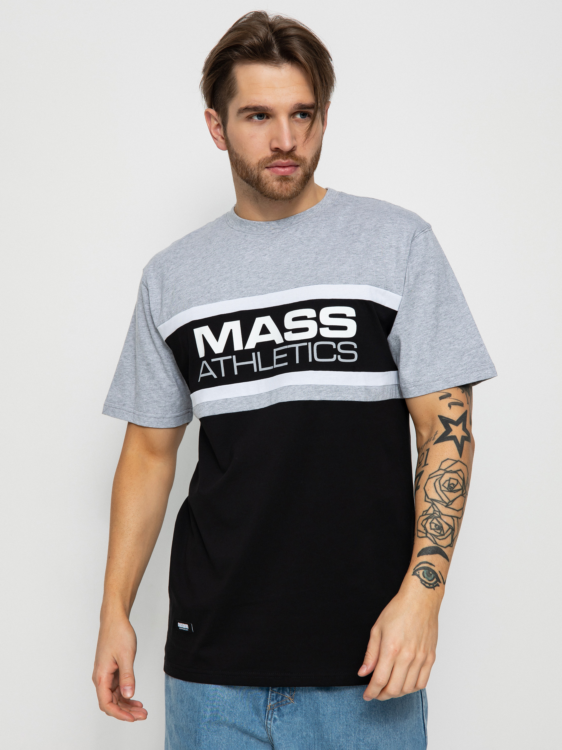 Tričko MassDnm Cut (heather grey/black)