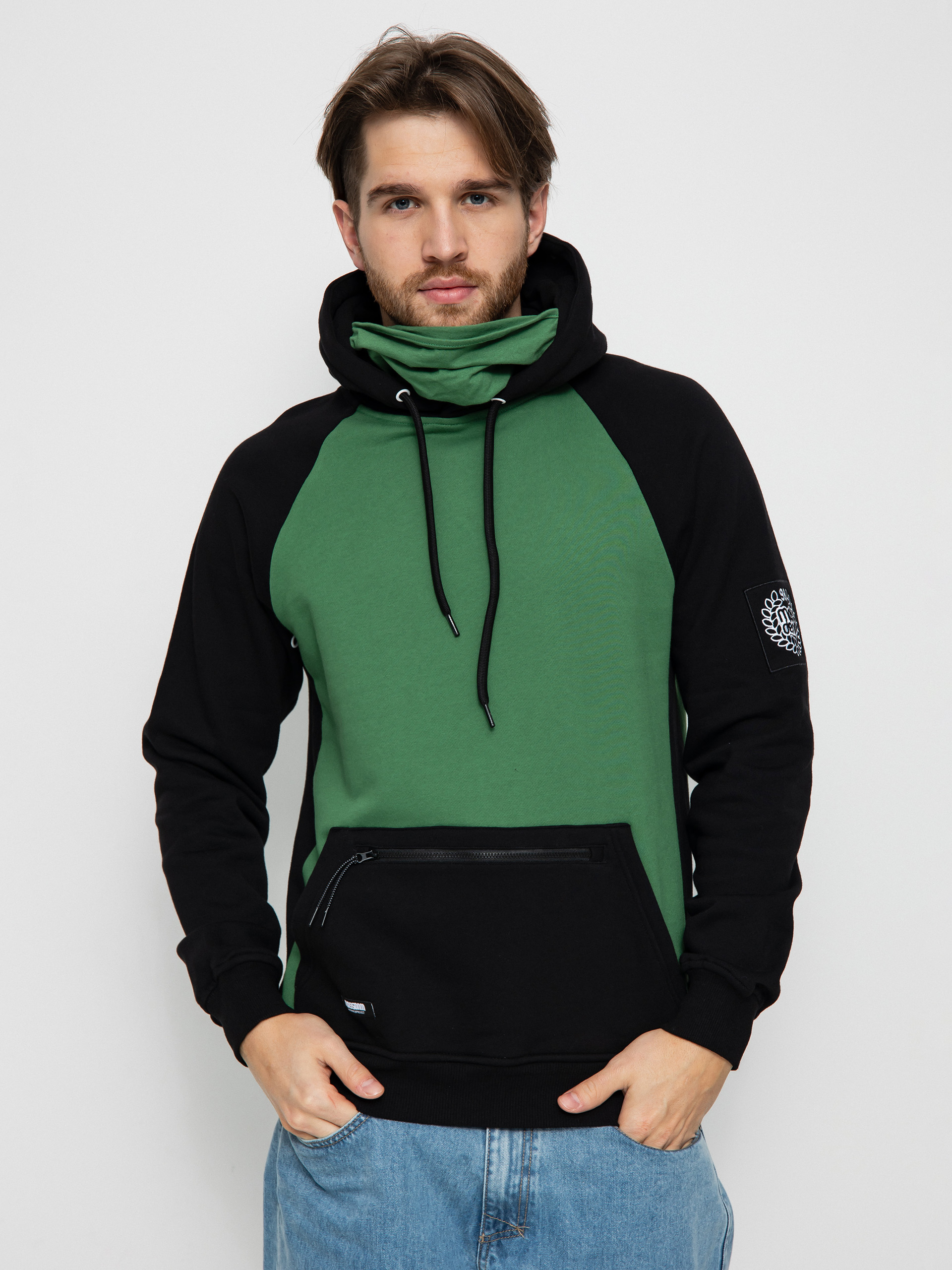 Mikina s kapucí MassDnm Berg HD (black/green)