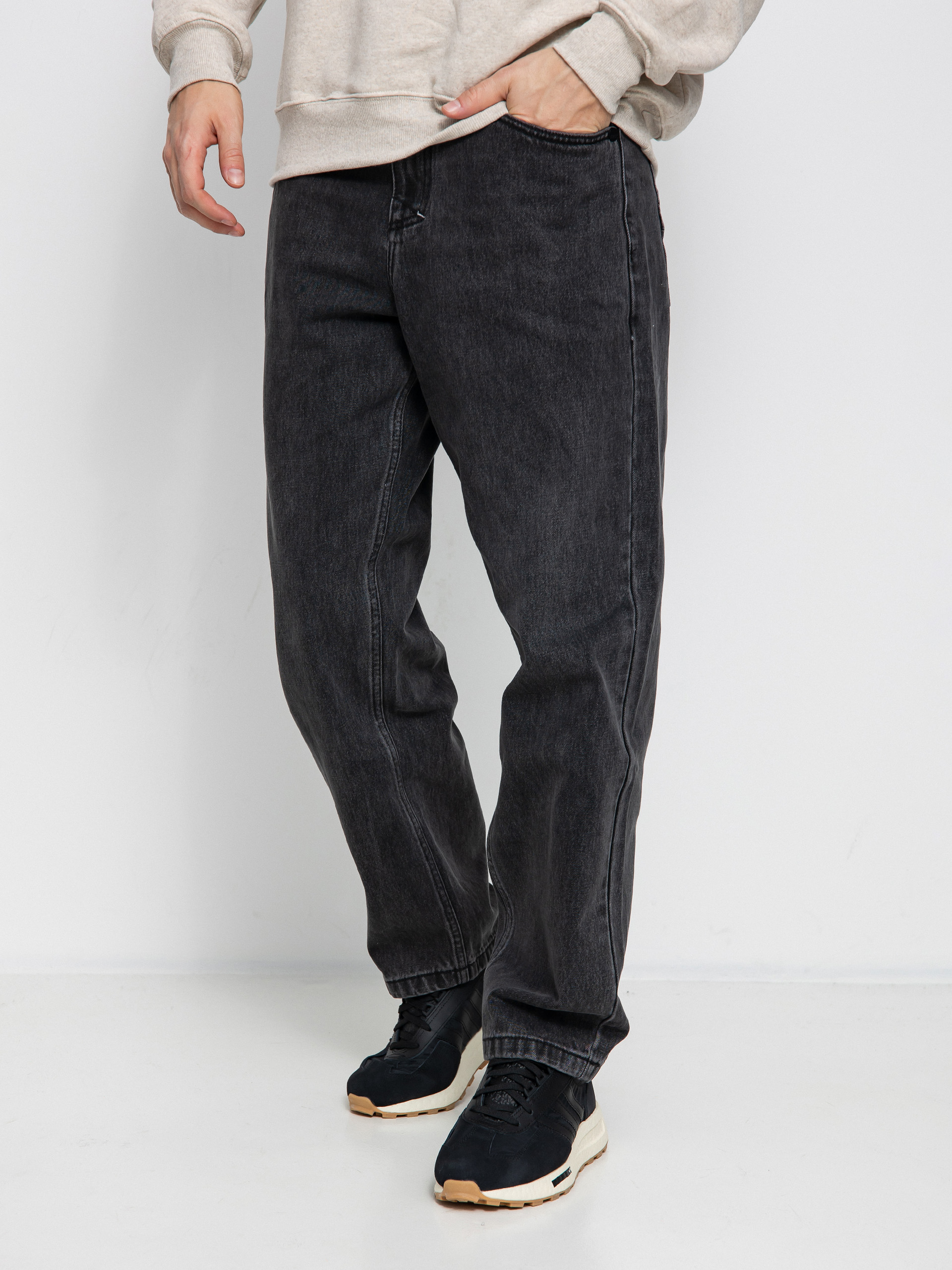 Kalhoty MassDnm Slang Jeans Baggy Fit (black washed)