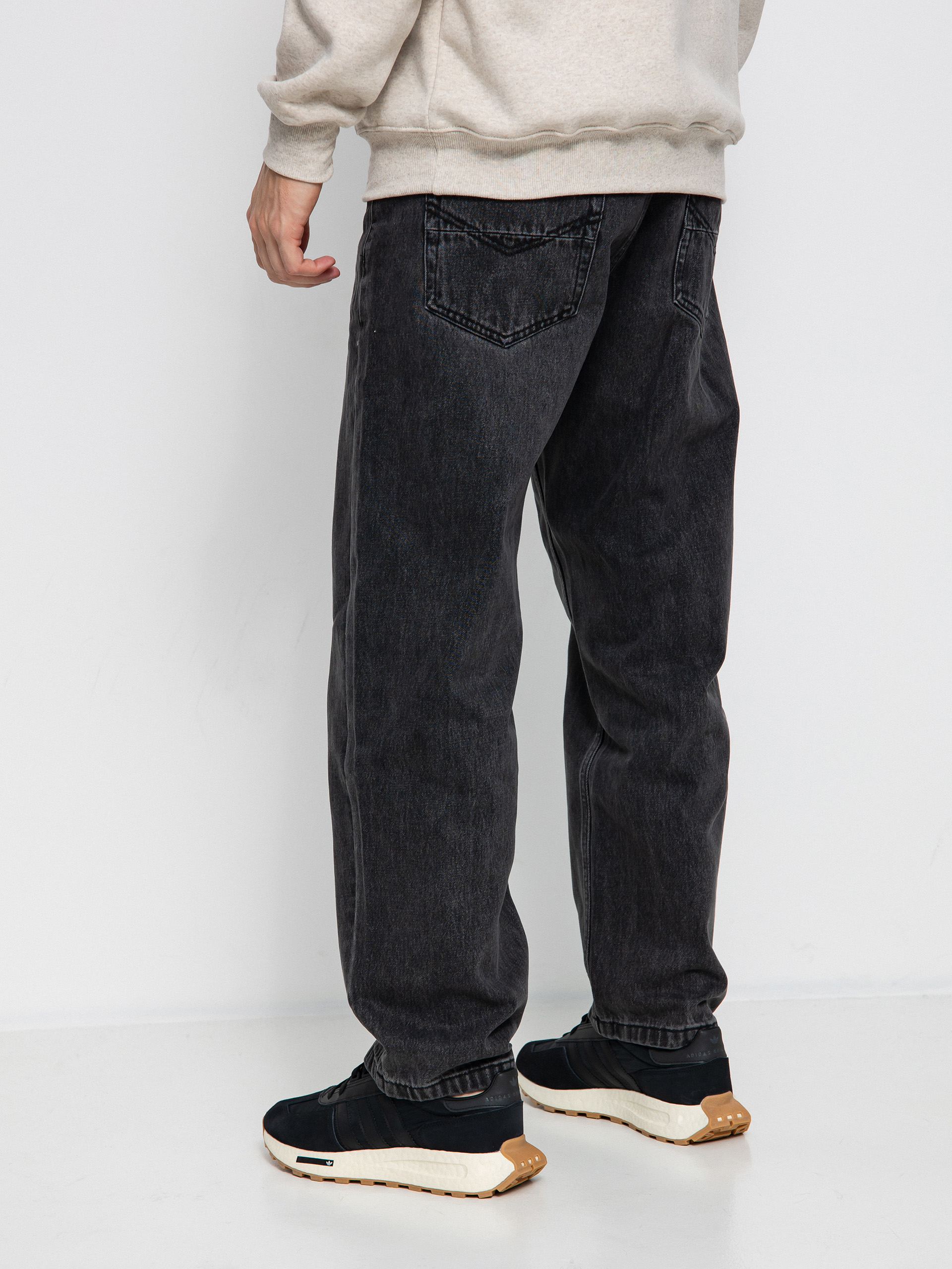 Kalhoty MassDnm Slang Jeans Baggy Fit (black washed)