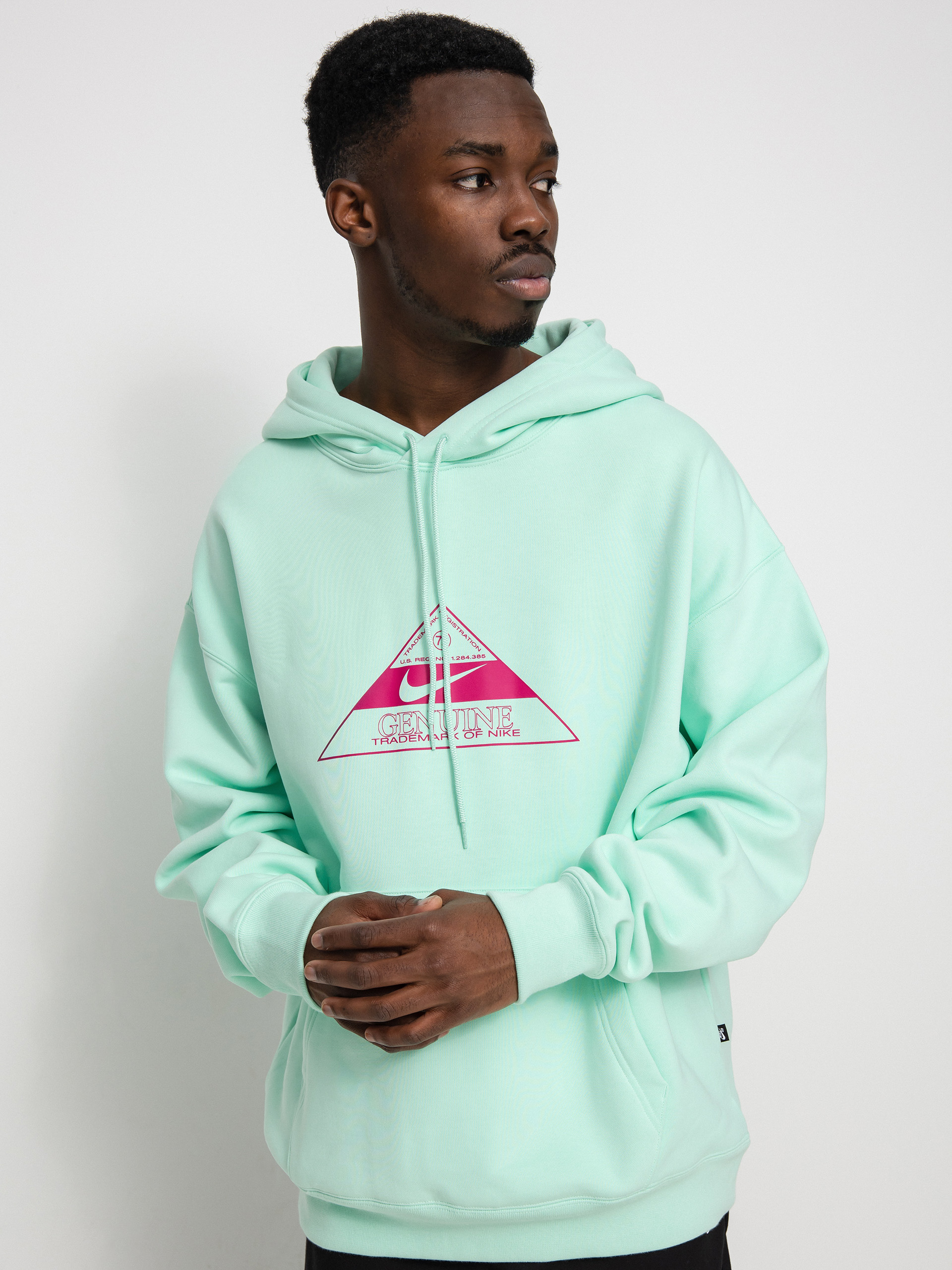 Mikina s kapucí Nike SB Gen Trdmrk Logo 2 HD (mint foam/active pink)