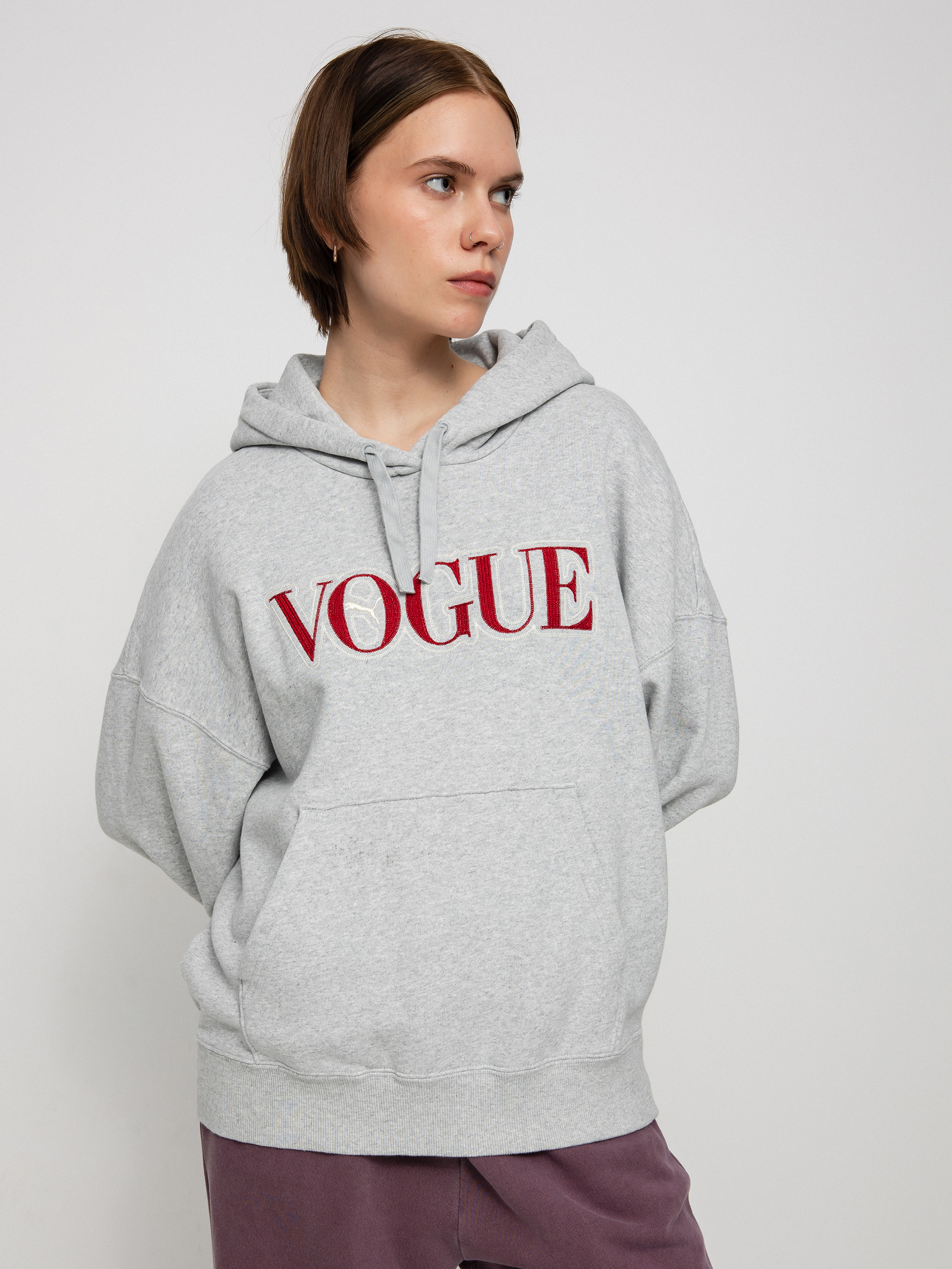 Mikina s kapucí Puma X Vogue Oversized HD Wmn (light gray heather)