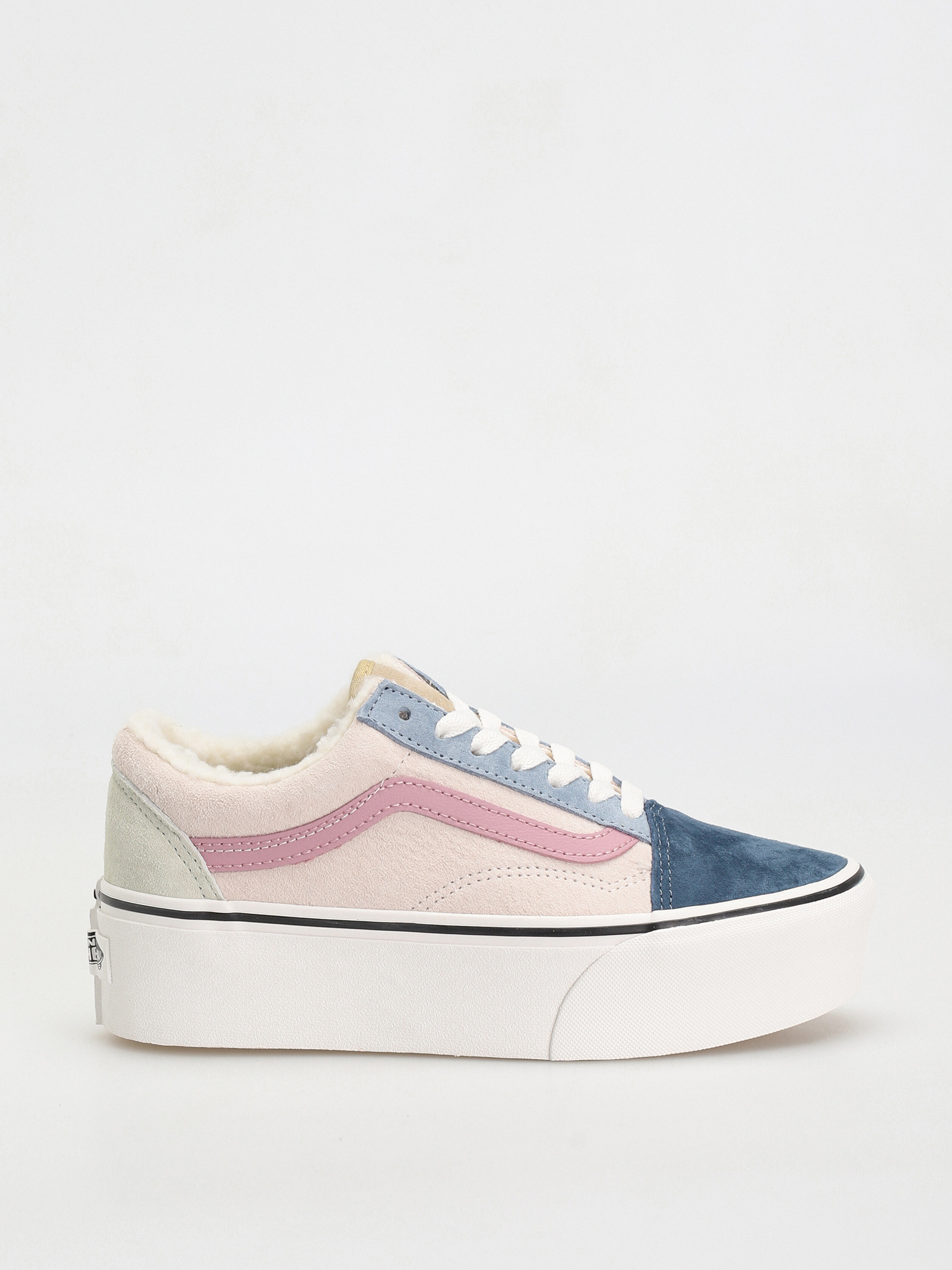 Boty Vans Old Skool Stackform (pig suede/sherpa multi color)