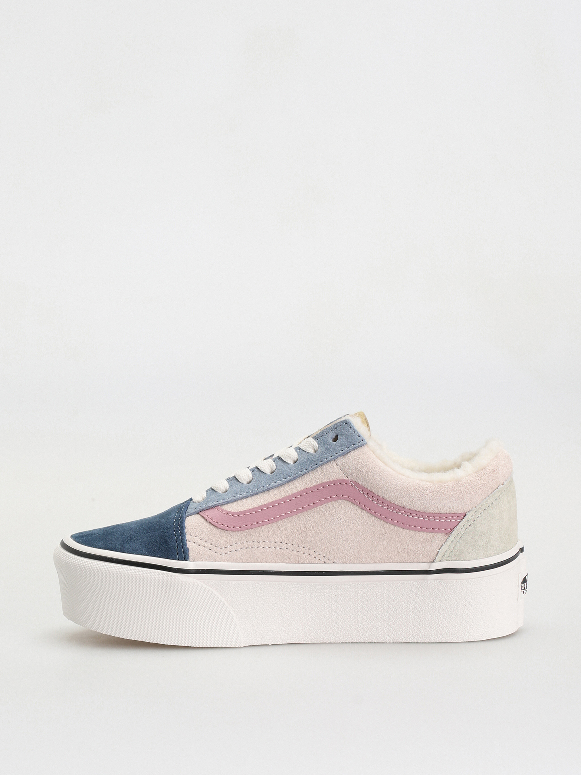 Boty Vans Old Skool Stackform (pig suede/sherpa multi color)