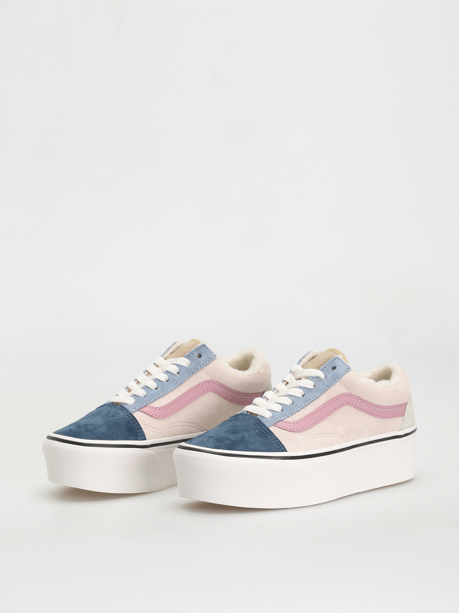 Boty Vans Old Skool Stackform (pig suede/sherpa multi color)