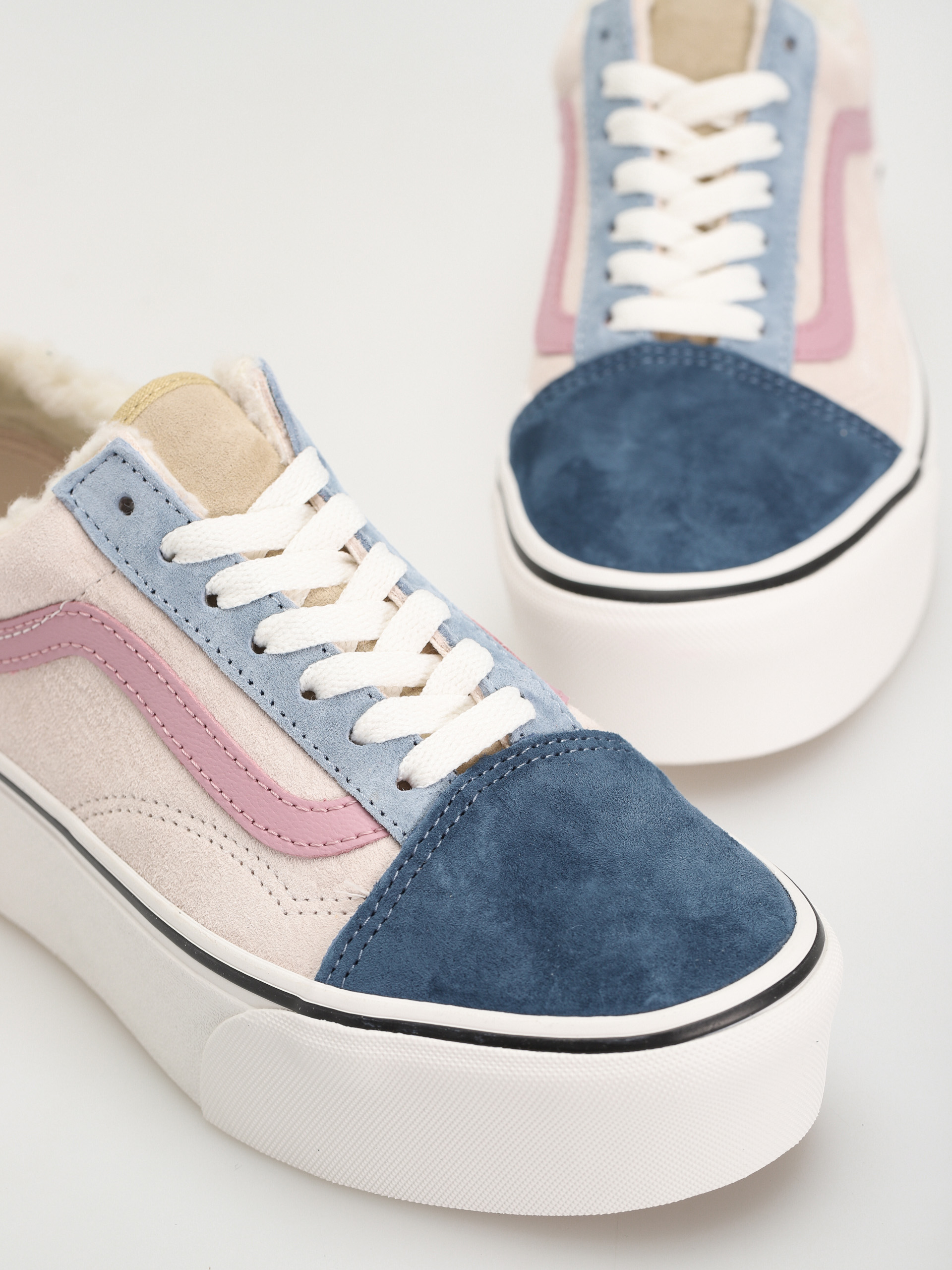 Boty Vans Old Skool Stackform (pig suede/sherpa multi color)