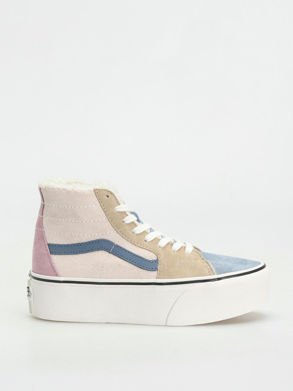 Boty Vans Sk8 Hi Tapered Stackform (pig suede/sherpa multi color)