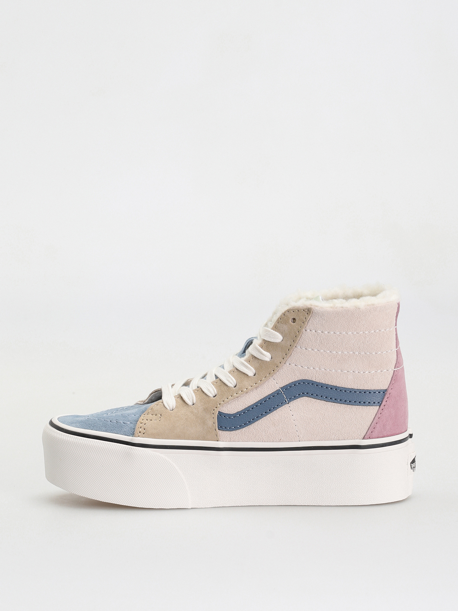 Boty Vans Sk8 Hi Tapered Stackform (pig suede/sherpa multi color)