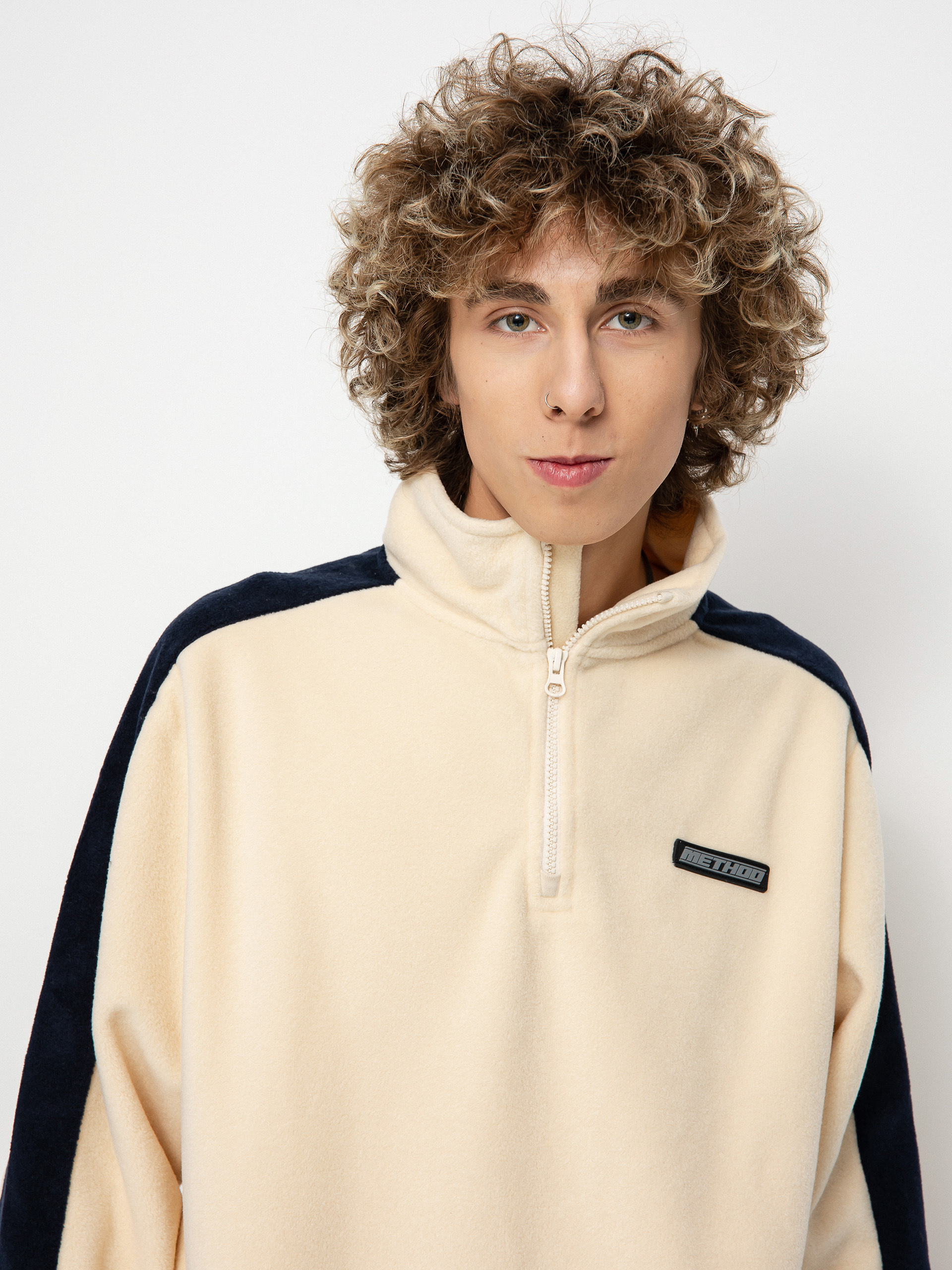 Pánský Fleecová mikina Method Fast Times 1/4 Zip (oat/navy)