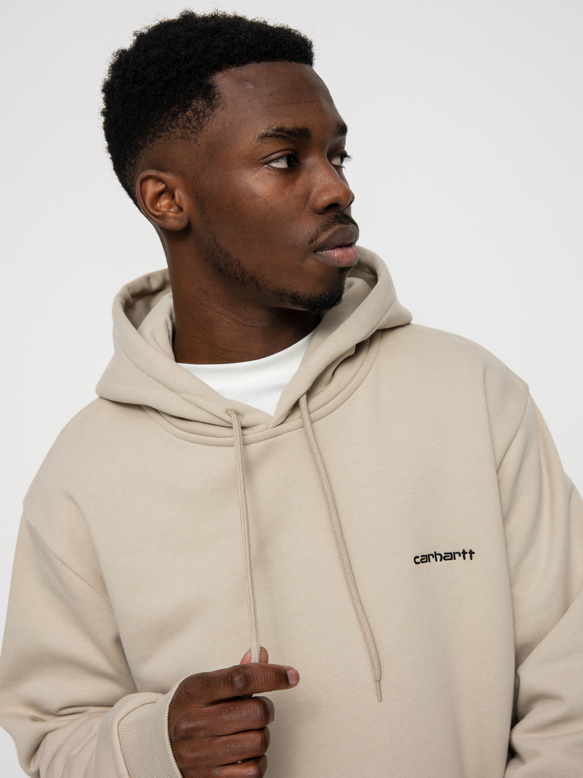 Mikina s kapucí Carhartt WIP Script Embroidery HD (wall/black)