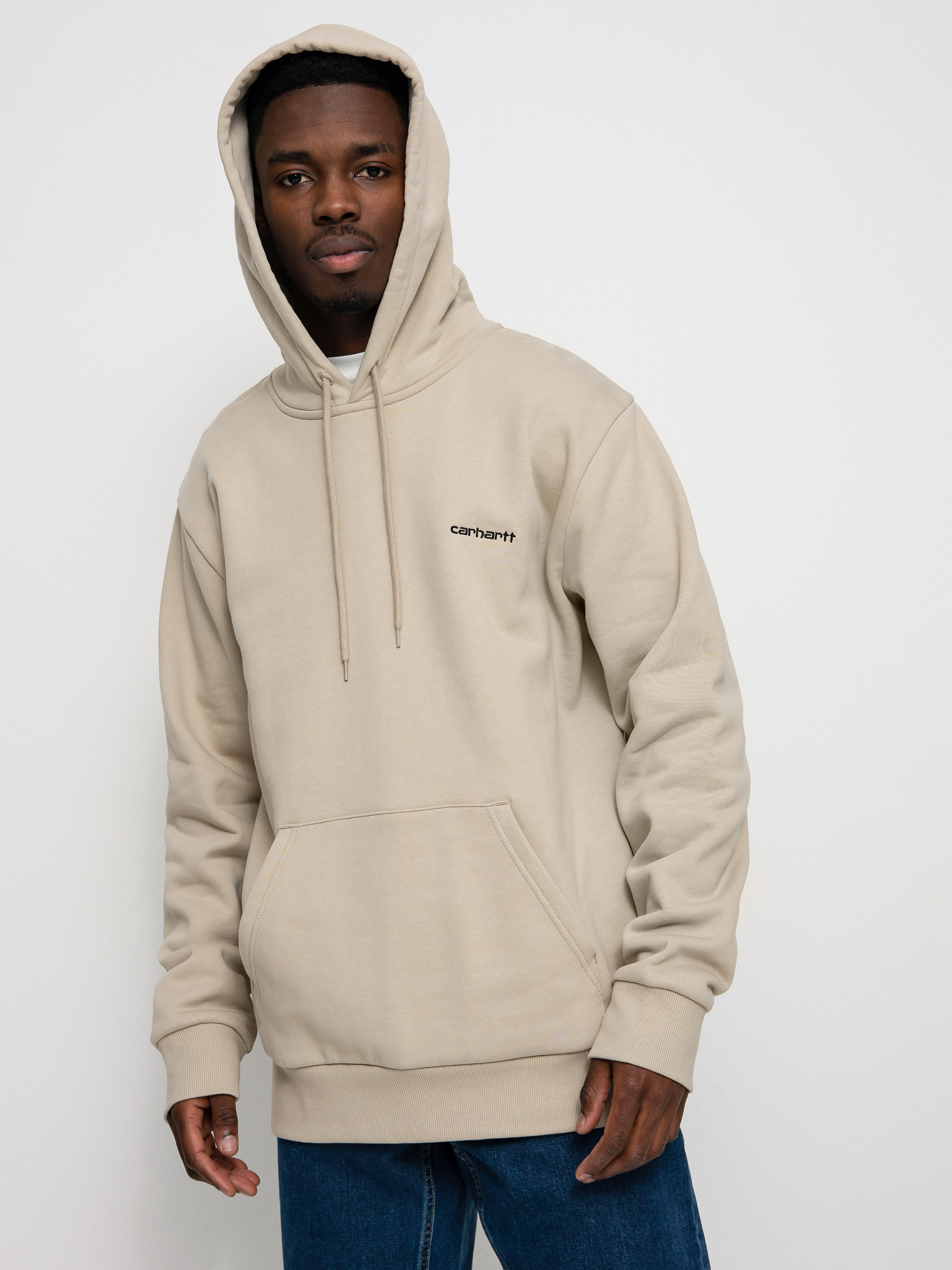 Mikina s kapucí Carhartt WIP Script Embroidery HD (wall/black)