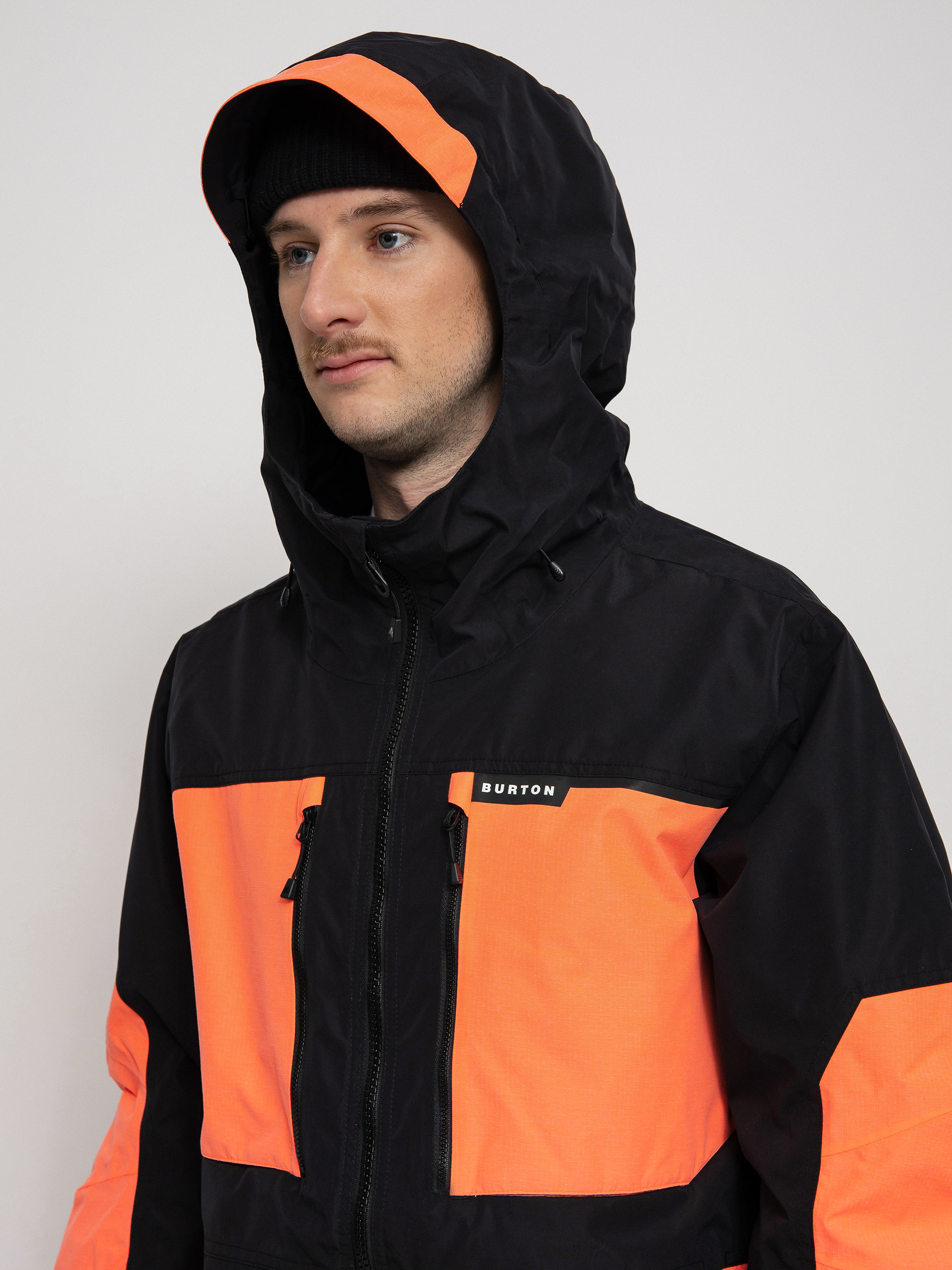 Pánská Snowboardová bunda Burton Frostner (true black/tetra orange)