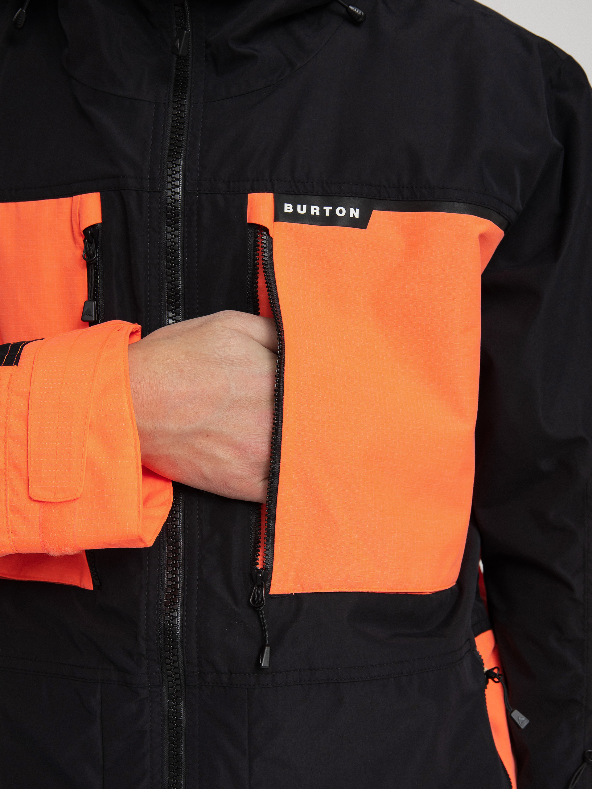 Pánská Snowboardová bunda Burton Frostner (true black/tetra orange)