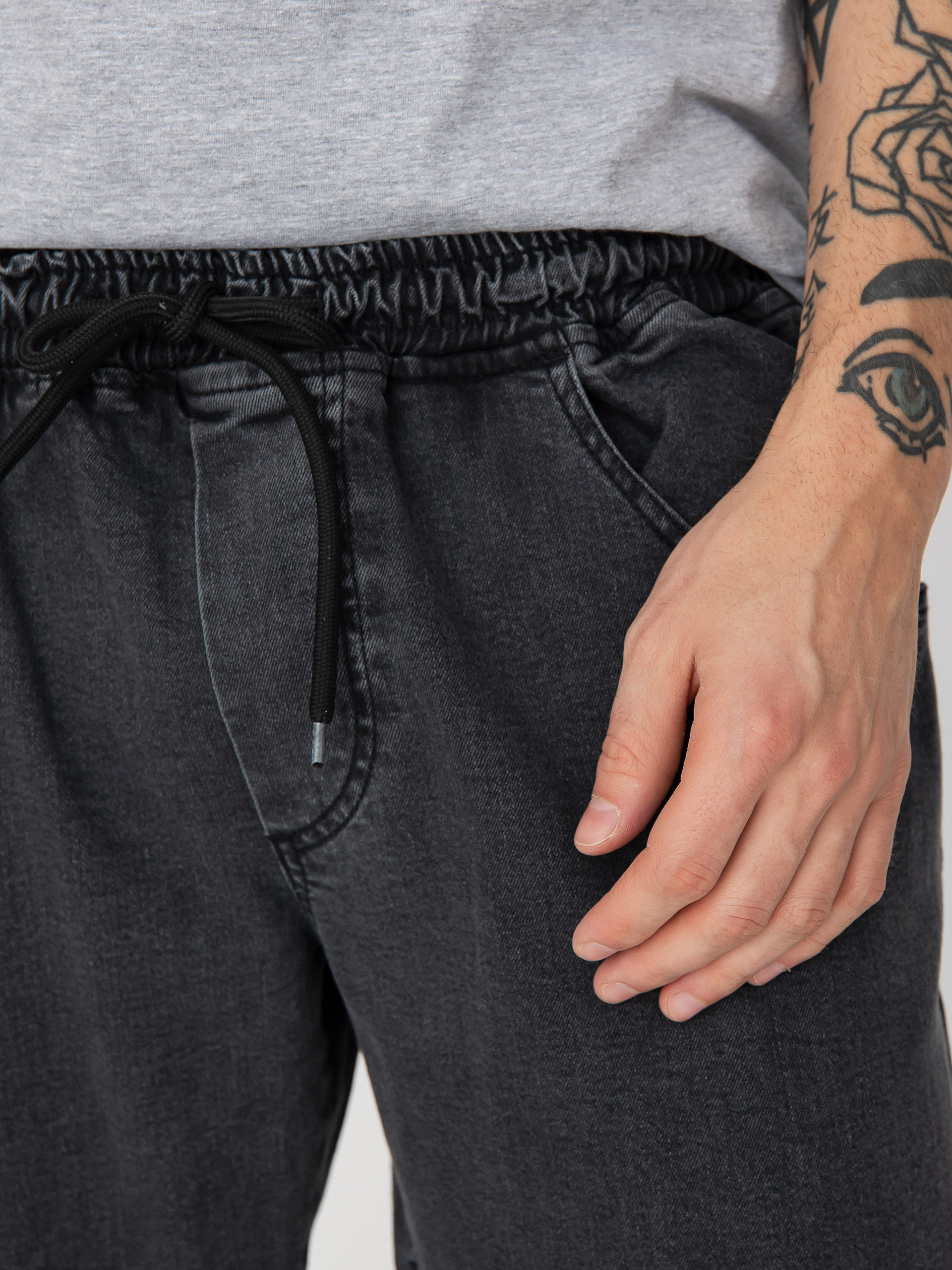 Kalhoty Malita Jeans Log Sl (elastic black)