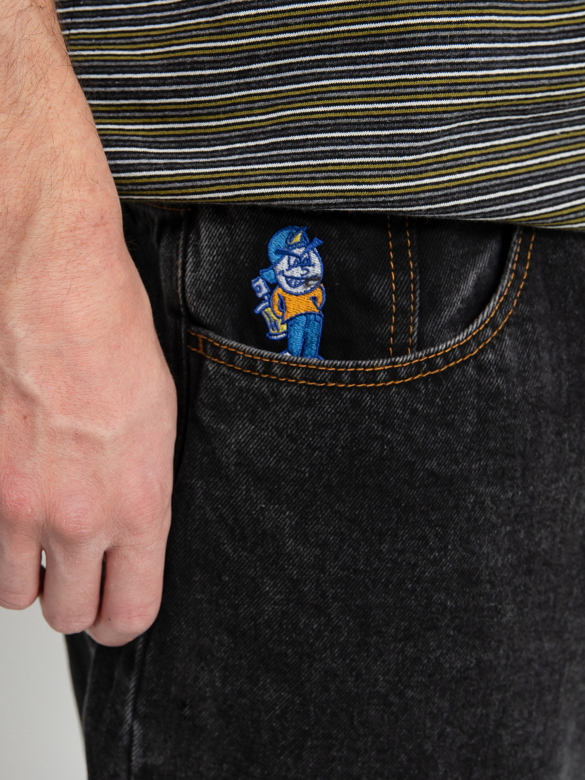 Kalhoty Polar Skate 93 Denim (washed black)