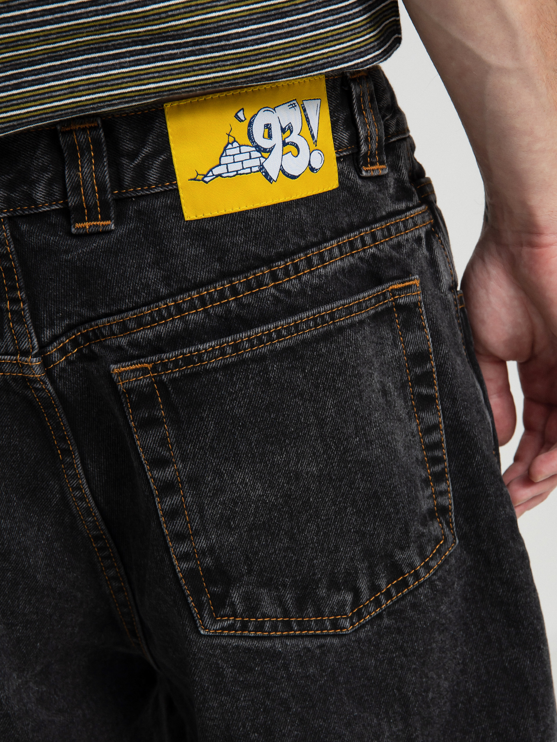 Kalhoty Polar Skate 93 Denim (washed black)