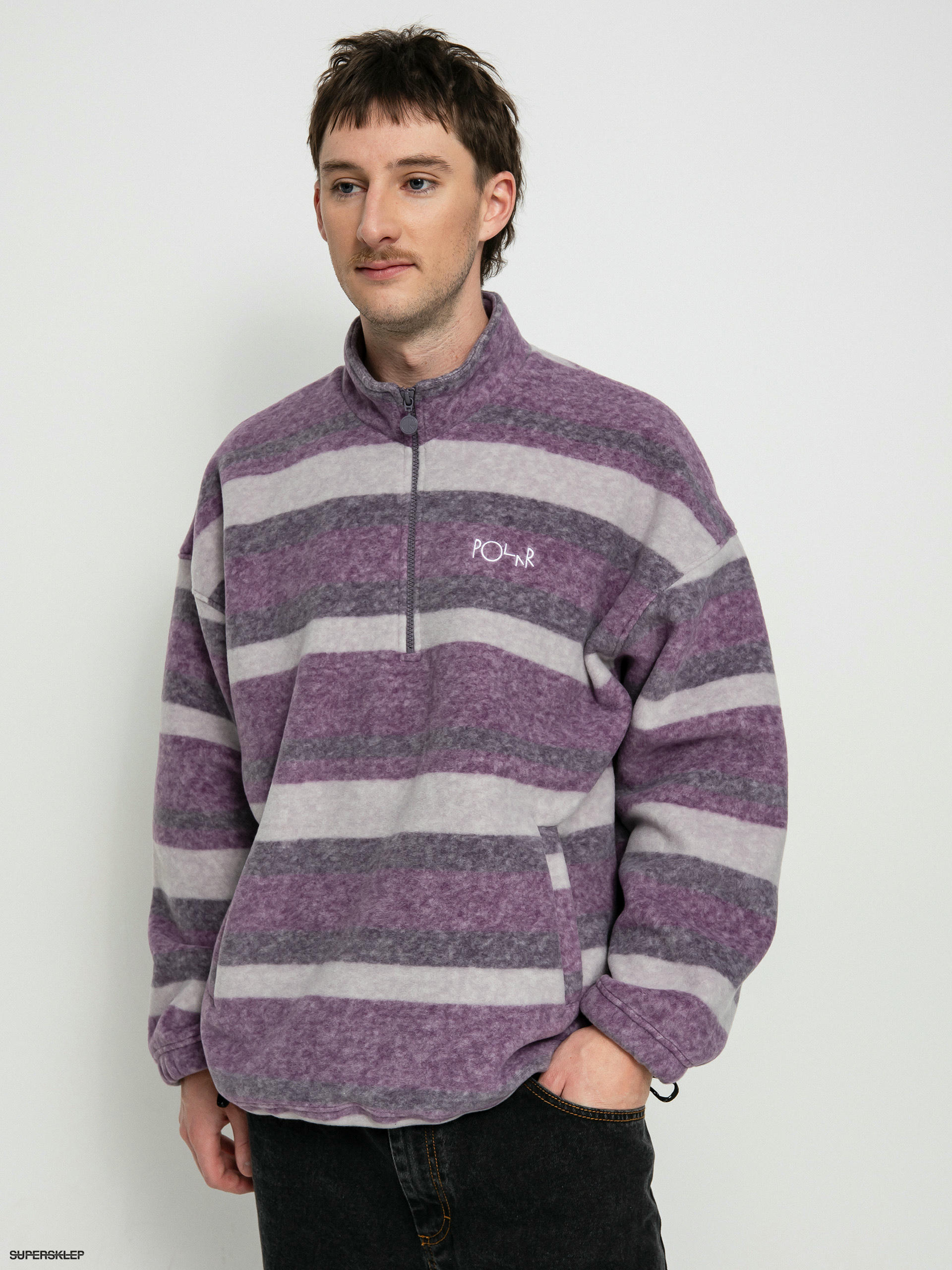 Mikina Polar Skate Stripe Fleece Pullover (light purple)